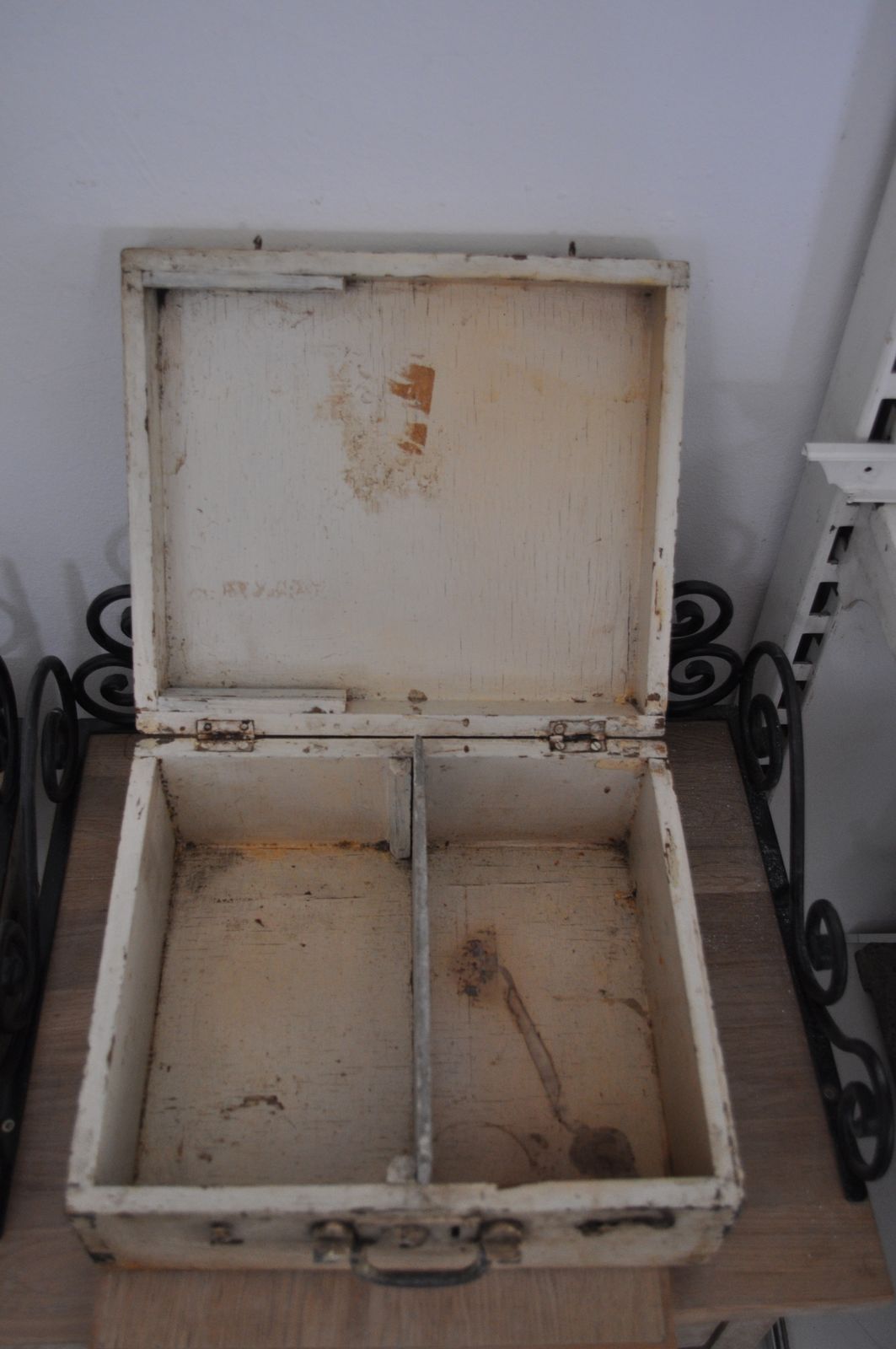 Vintage Wood Medical Box, First Aid Box photo furniture