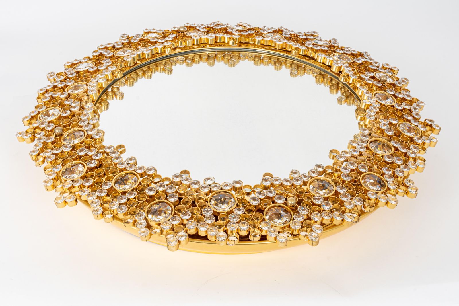 Spectacular Backlit Mirror Gilded Brass And Crystal Glass By Palwa, Germany photo 6146.0