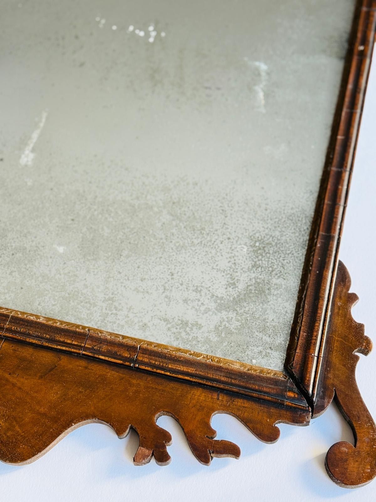 Large George II Walnut Fretwork Mirror photo Home Decor