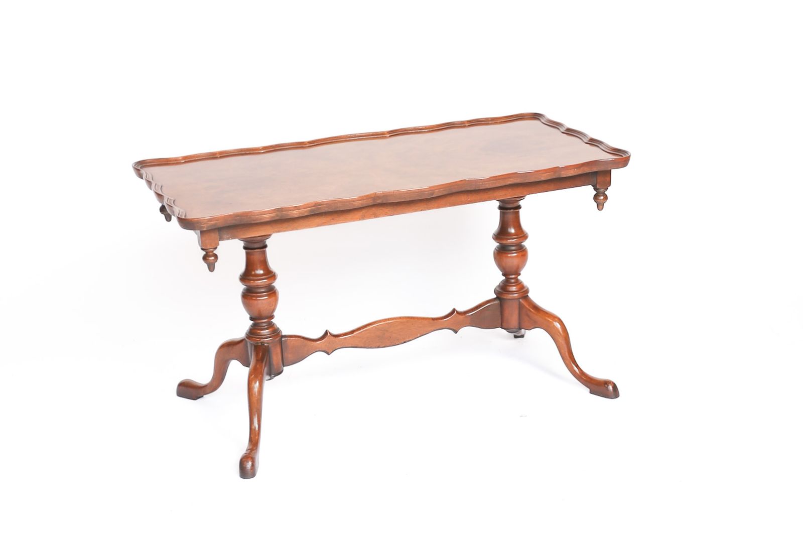 Walnut Queen Anne Style Coffee Table By Reprodux C1970s photo Furniture