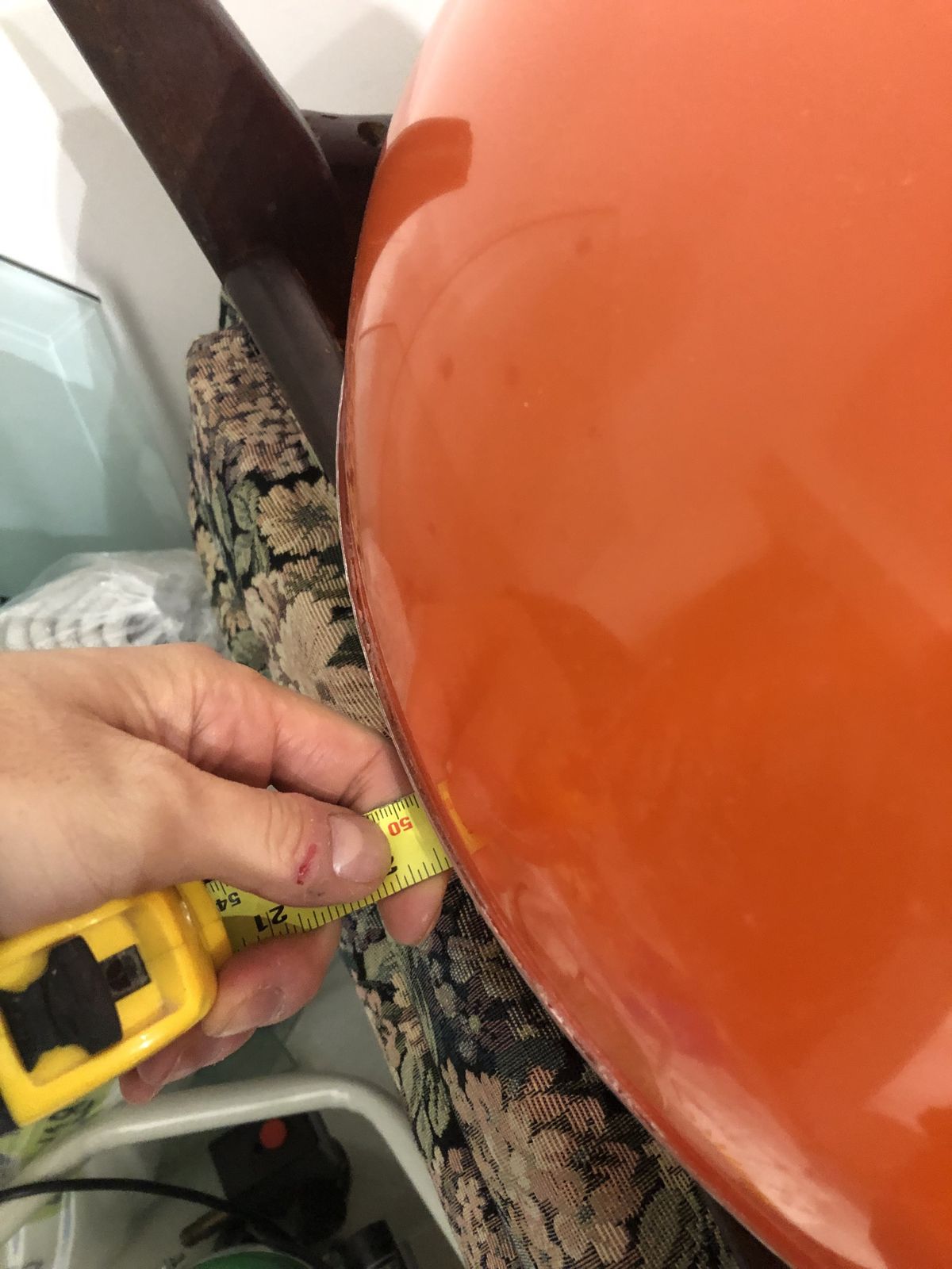 1960s Round Orange Chrome Pendant Light Kitchen Bedroom Retro Ceiling Lamp photo for sale