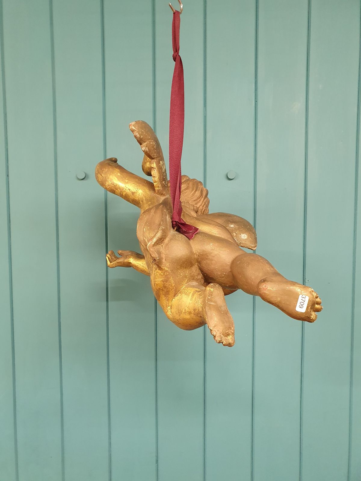photo furniture Late 19th Century Wooden Gilt Cherub 19"