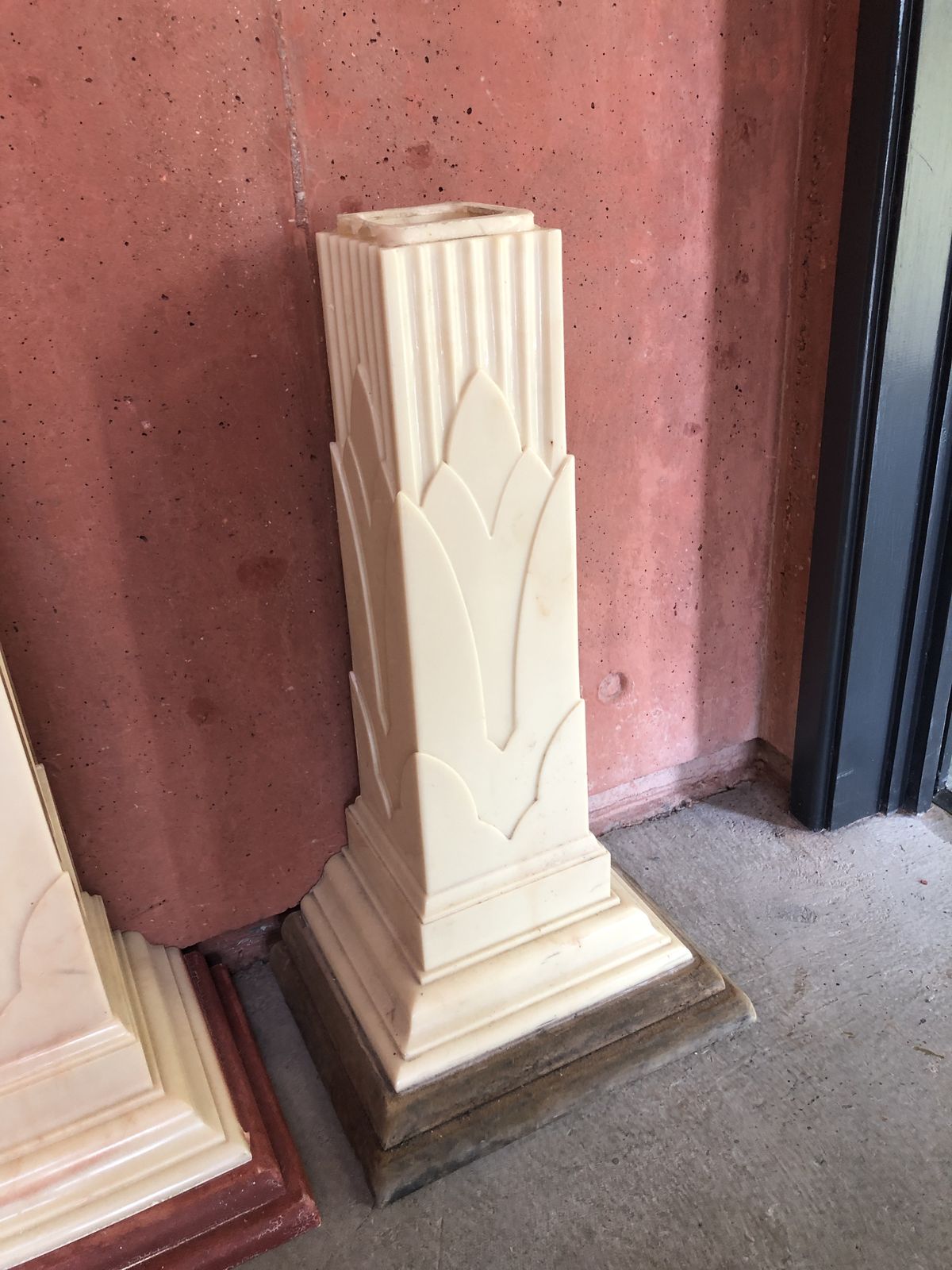 2x Art Deco Console Table Pillars Resin Marble Hollywood Regency photo Furniture