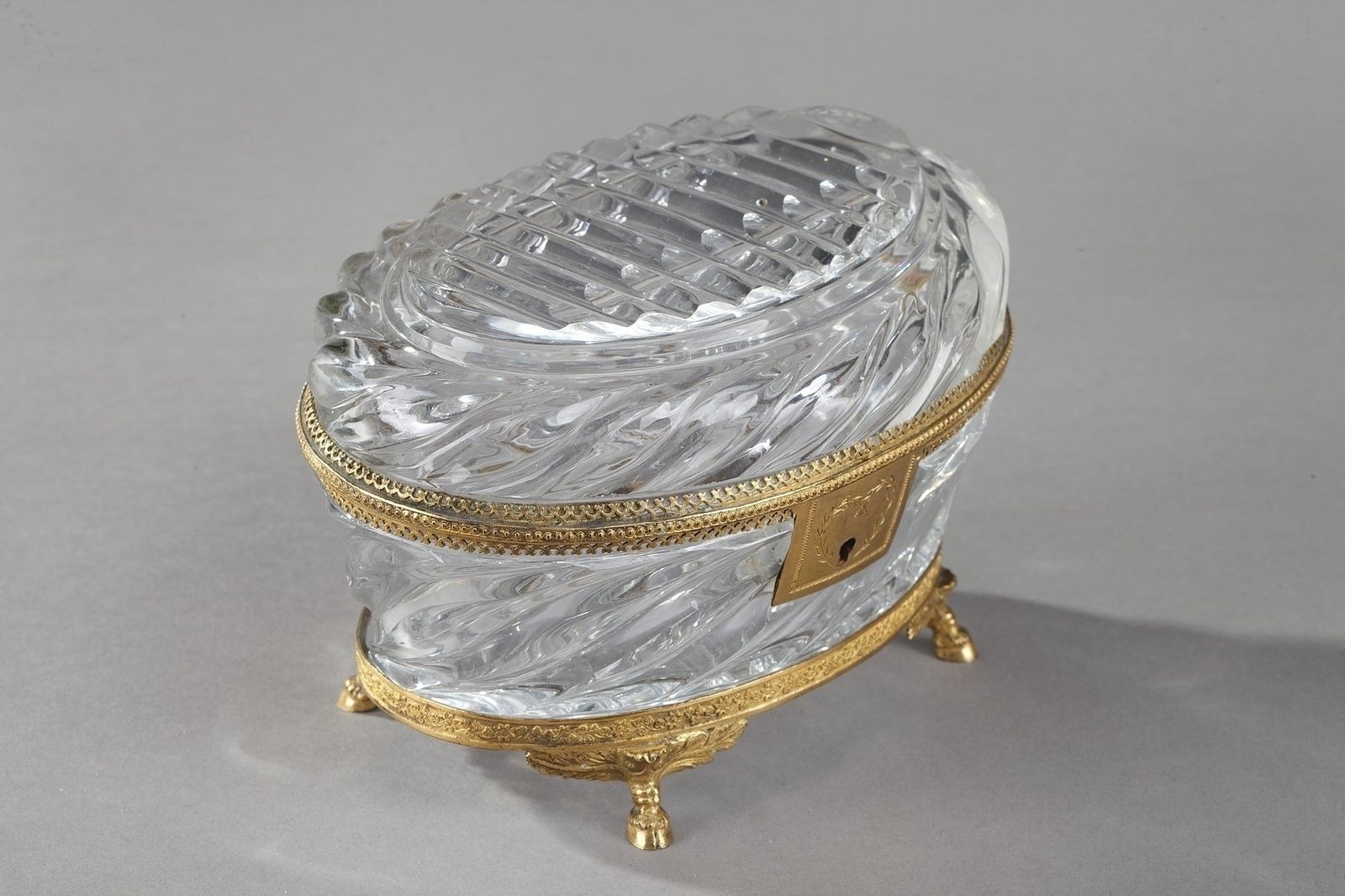 Coffret à bijoux d'époque Charles X en cristal taillé et ormolu photo 2233.0