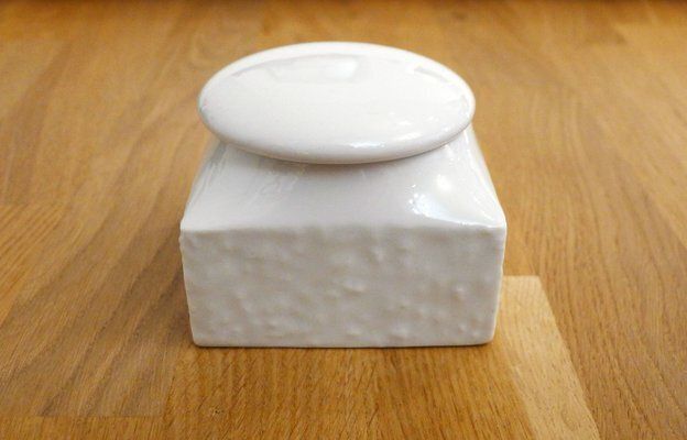 photo for sale Small Porcelain Toiletry Box By P. Muller For Sgrafo Modern, Germany, 1960s