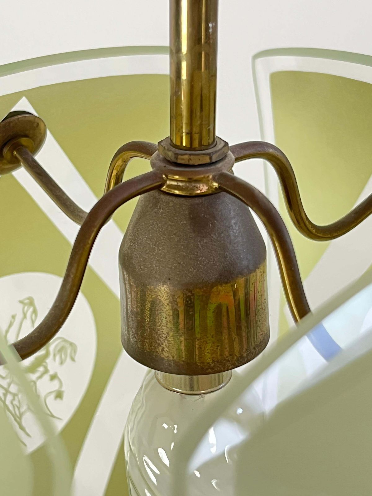 Chandelier In Murano Glass And Brass, In The Style Of Pietro Chiesa, 1950s photo buy