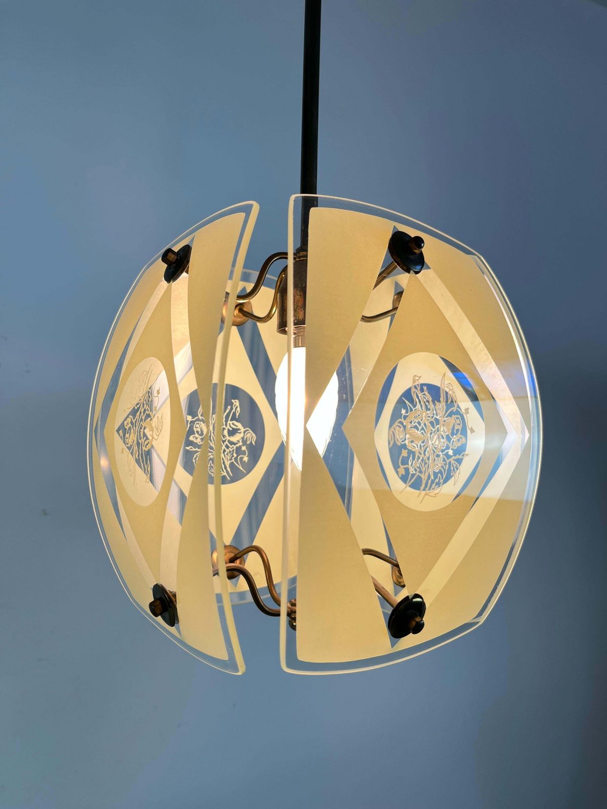 1340.0 Chandelier In Murano Glass And Brass, In The Style Of Pietro Chiesa, 1950s photo