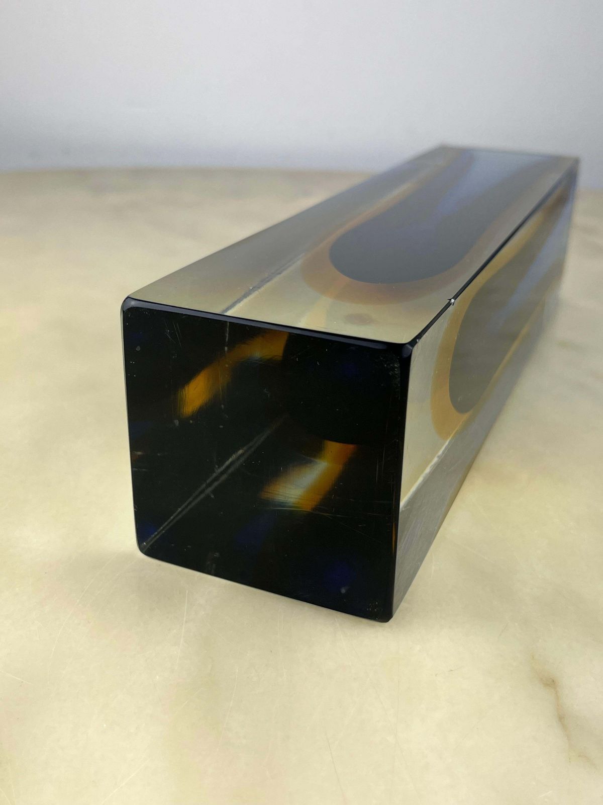 Murano Submerged Glass Vase 30 Cm High, Attributed To Flavio Poli, Italy, 1970s photo vintage
