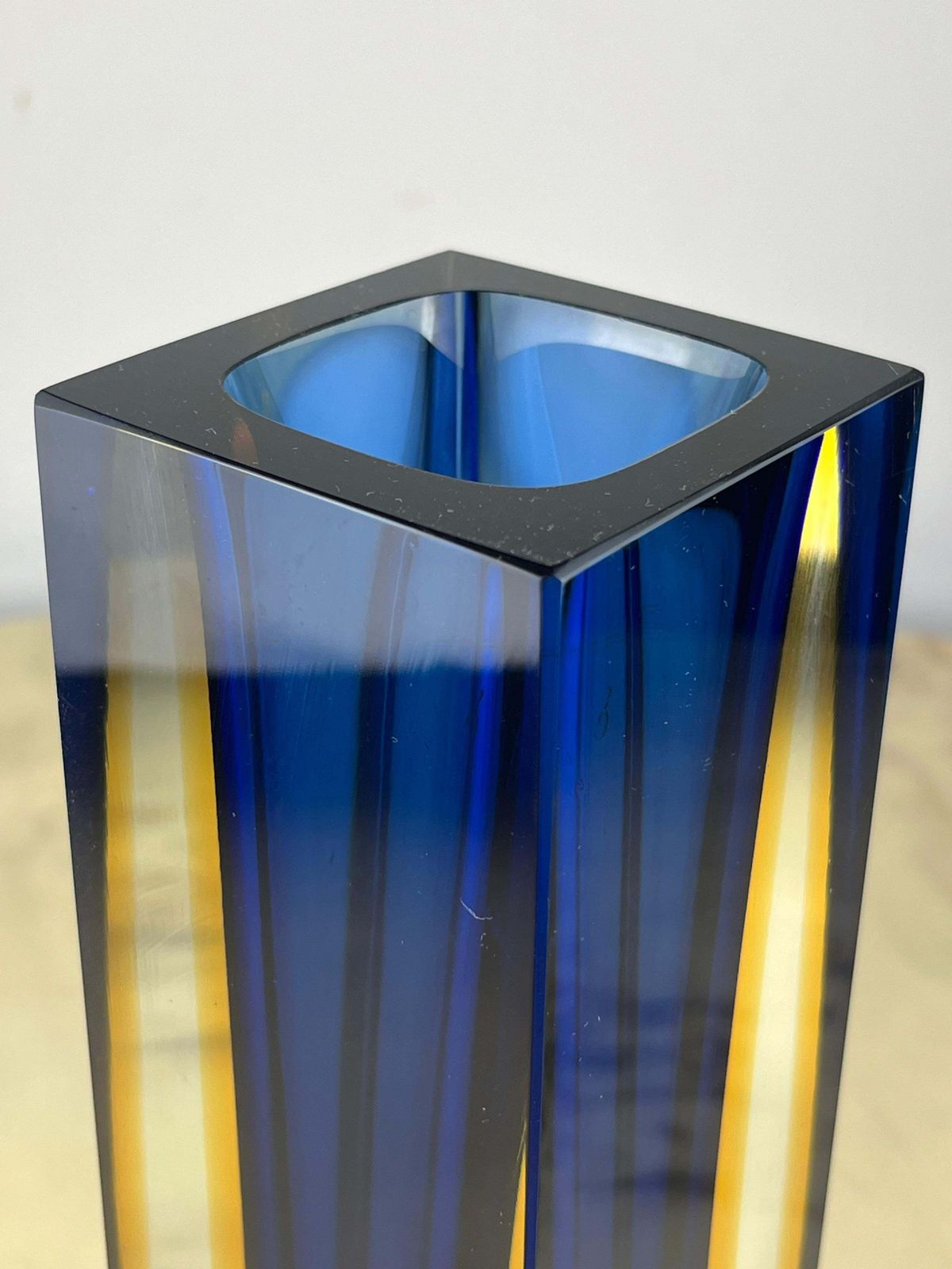 Home Decor Murano Submerged Glass Vase 30 Cm High, Attributed To Flavio Poli, Italy, 1970s photo