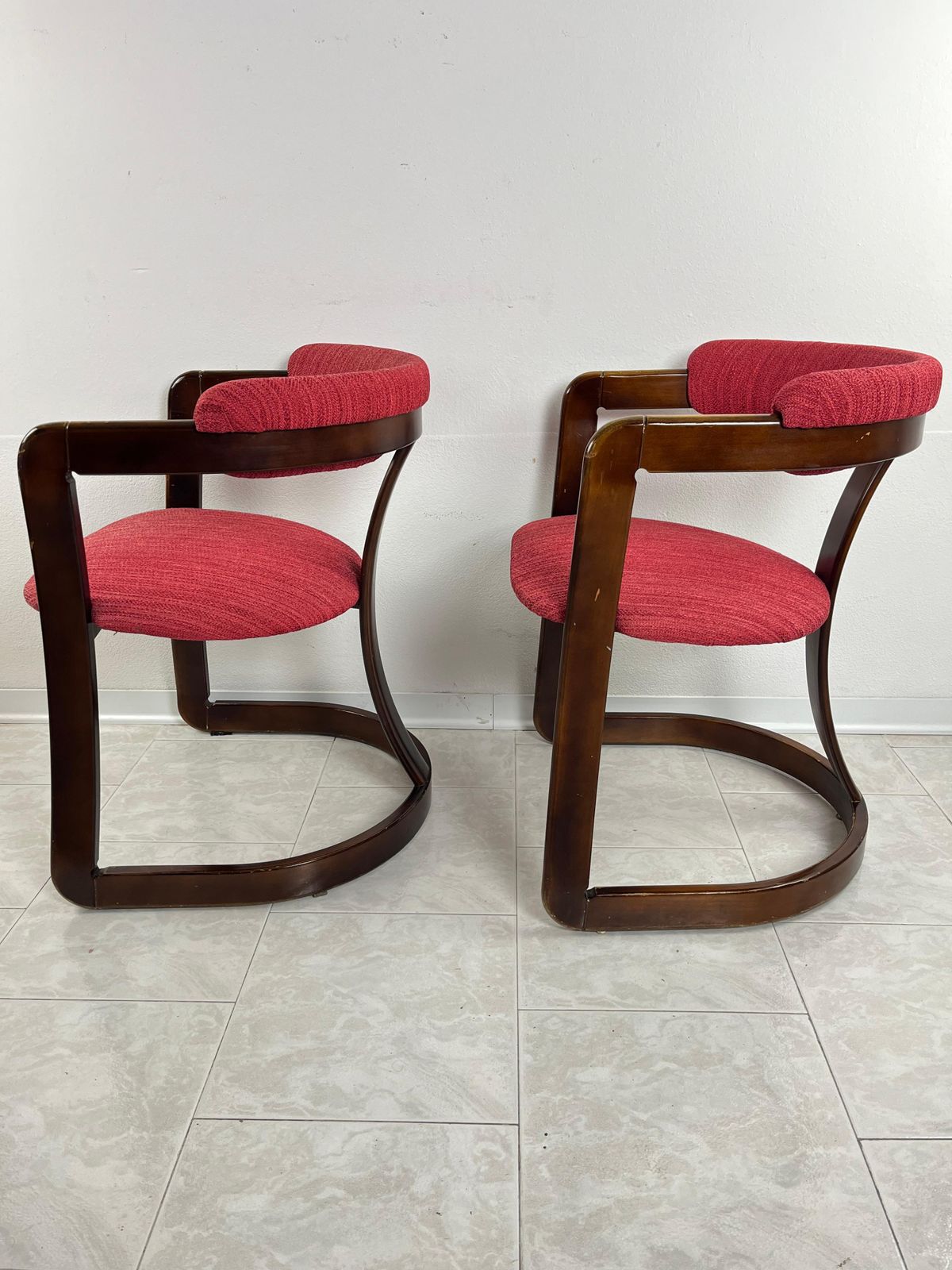 Set Of 2 Mid Century Curved Wooden Chairs Attributed To A. & P. Castiglioni photo vinterior
