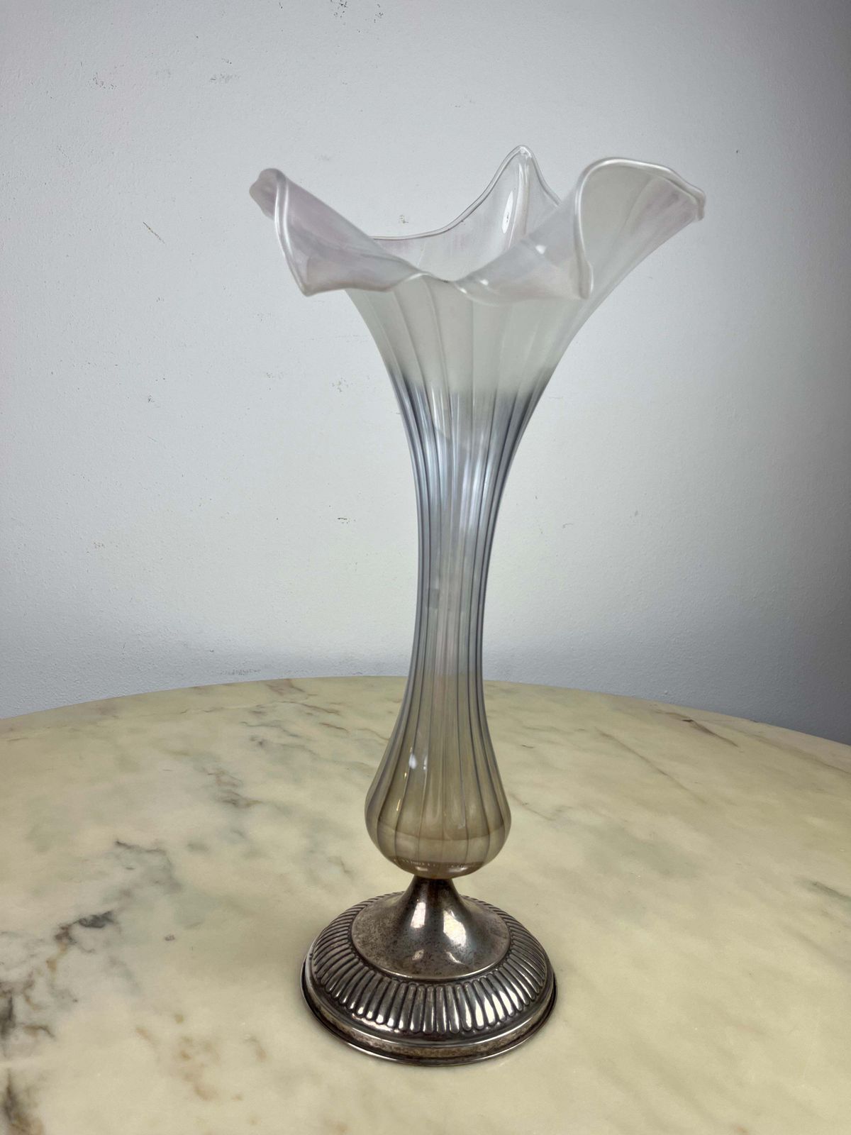photo furniture Murano Glass And 925 Silver Vase, Italy, 1960s