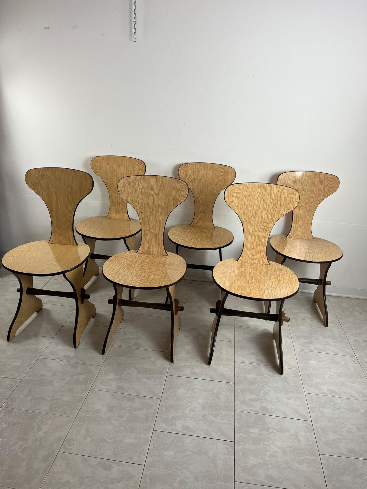 photo furniture Set Of 6 Pedini Fano Mid Century Chairs Italian Design 1960s