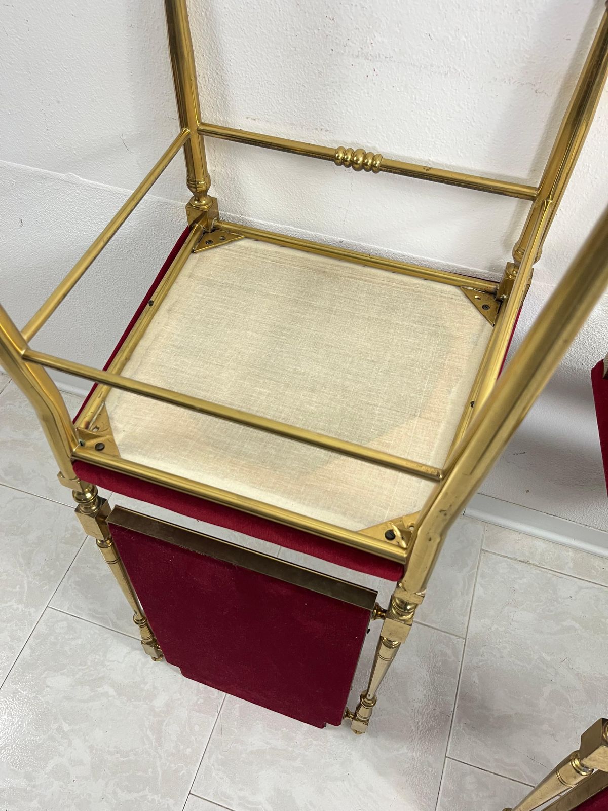 photo furniture Set Of 2 Mid Century Italian Neoclassical Brass Chairs, 1950s