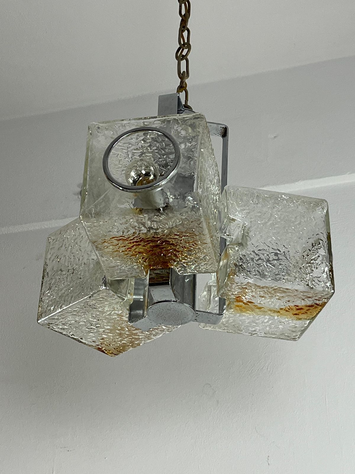 3 Light Murano Glass Chandelier Attributed To Toni Zuccheri For Veart, 1970s photo vinterior