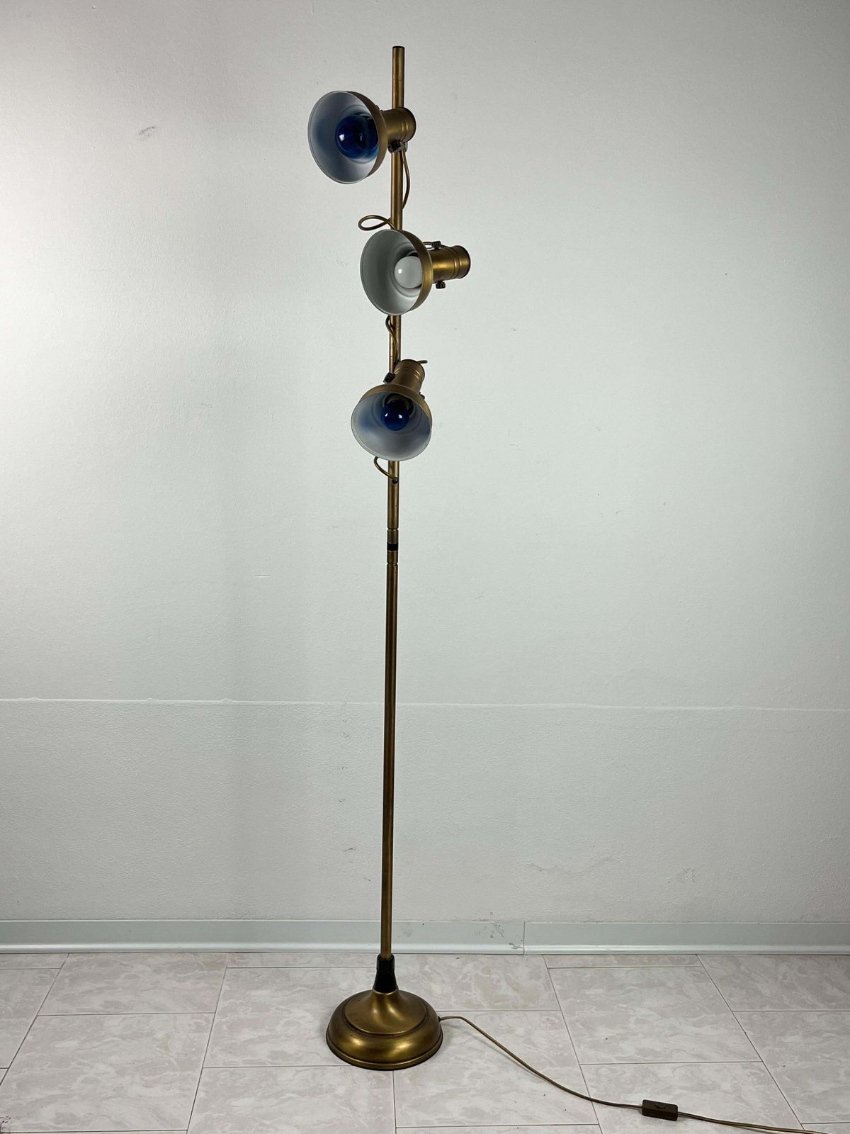 Vintage Italian Brass And Aluminum Floor Lamp, 1970s photo furniture