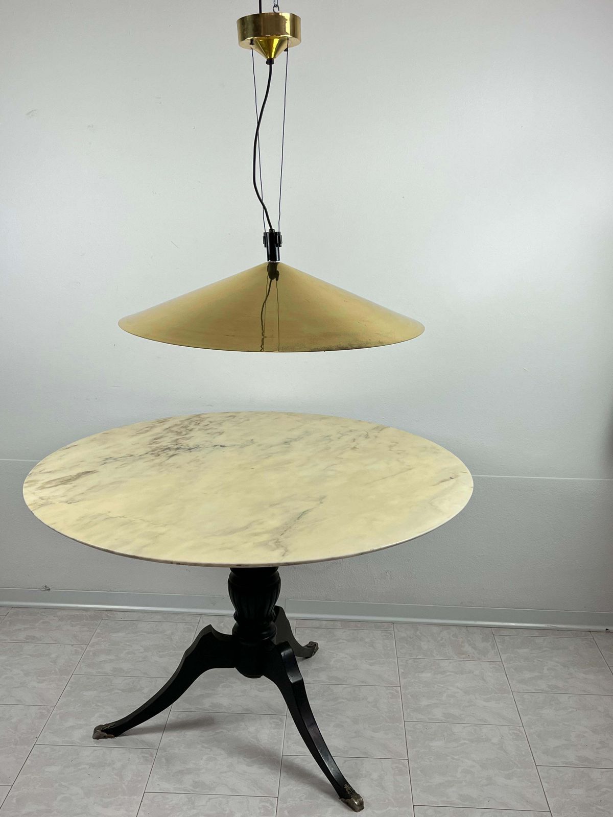 Vintage Italian   Golden Aluminium Lamp 1970s photo for sale