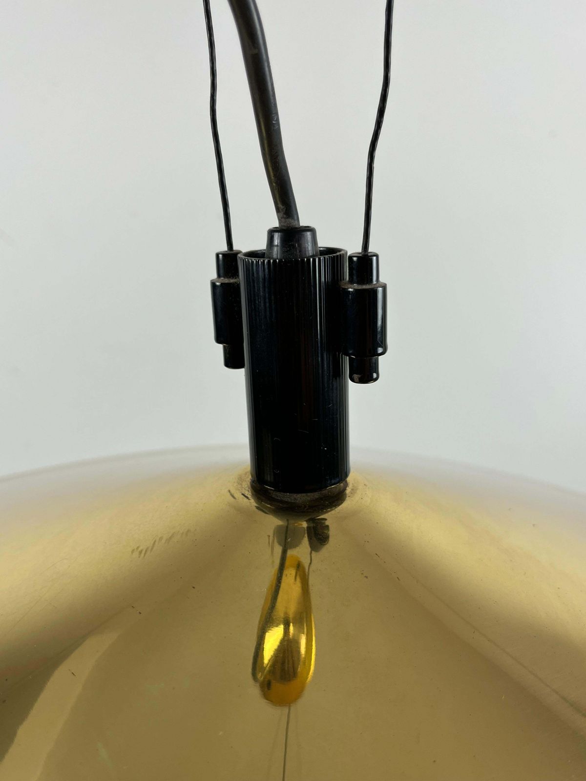 photo furniture Vintage Italian   Golden Aluminium Lamp 1970s