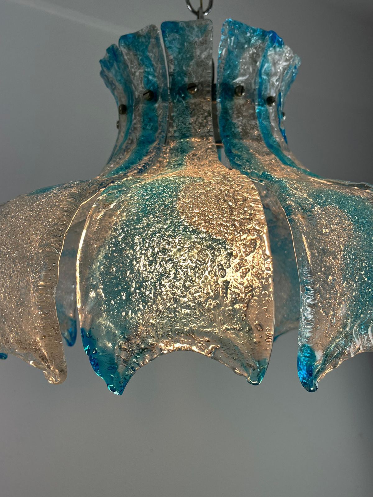 Large Mid Century Murano Glass Chandelier By Carlo Nason For Mazzega 1960s photo Lighting