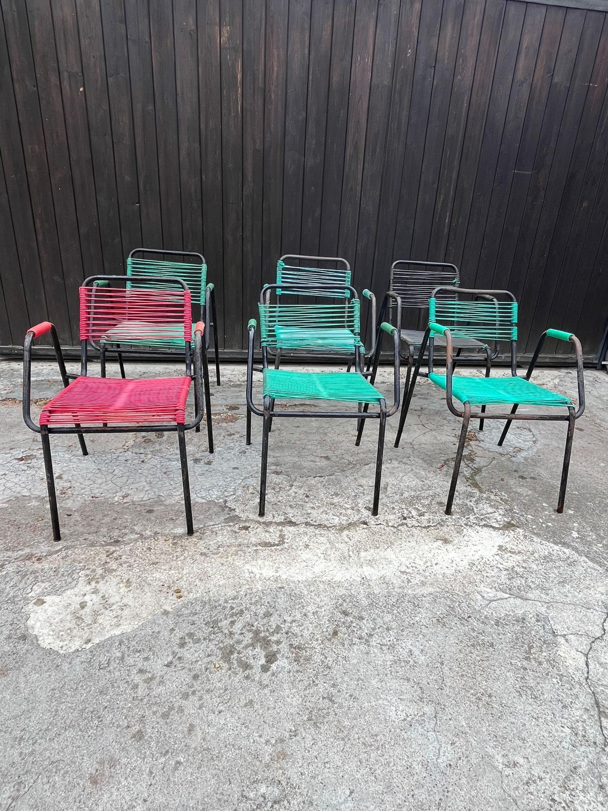 Mid Century Set Of 6 Italian Bar Chairs, 1960s photo vinterior