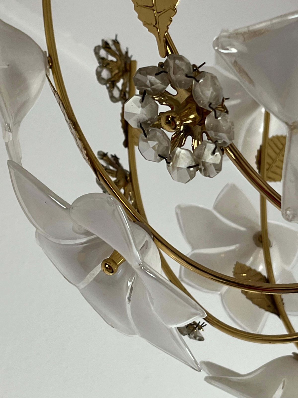 Mid Century 5 Light Murano Glass Flower Chandelier, 1960s photo Lighting