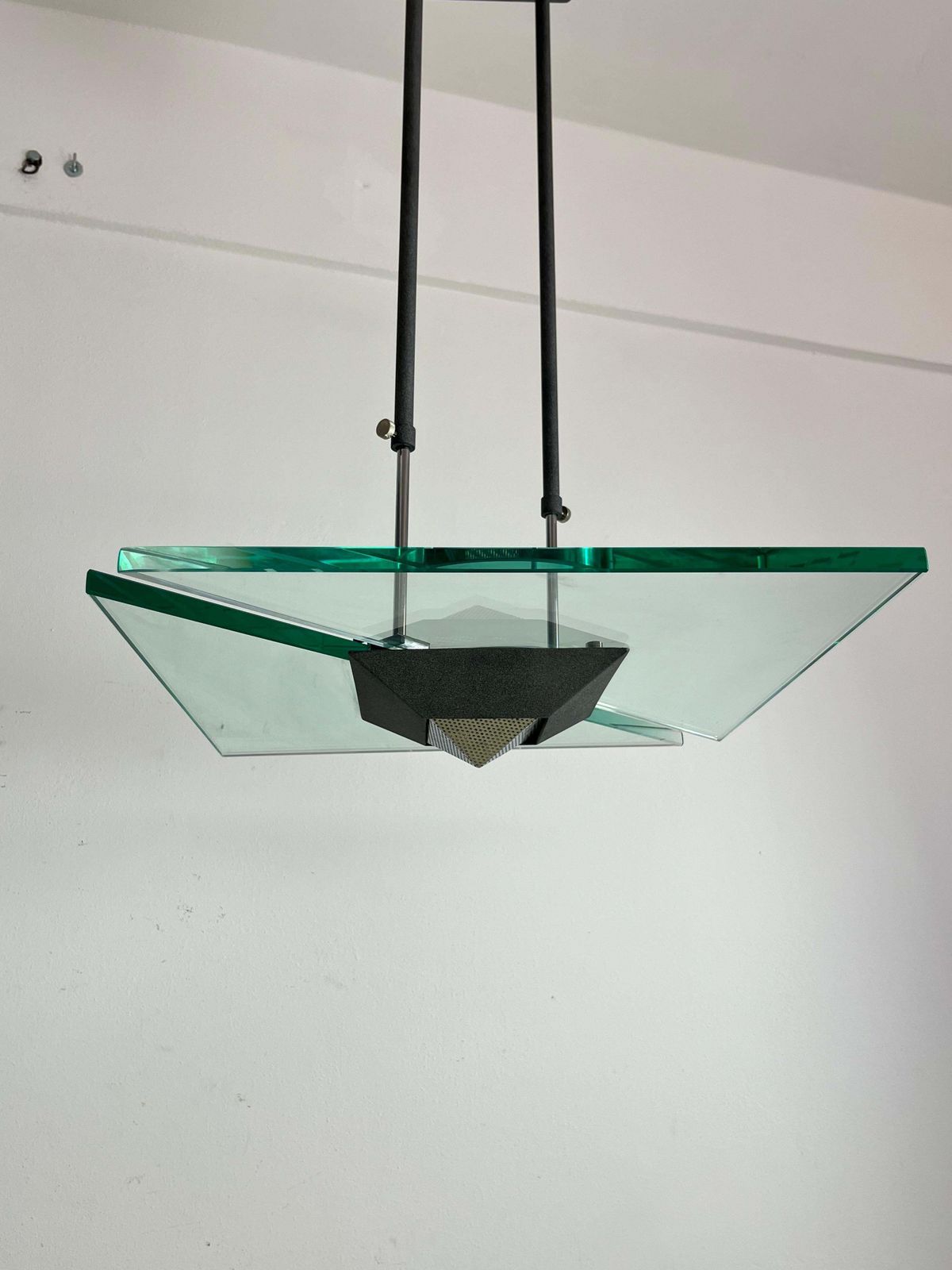 Italian Murano Glass Chandelier Attributed To Fontana Arte, 1980s photo buy