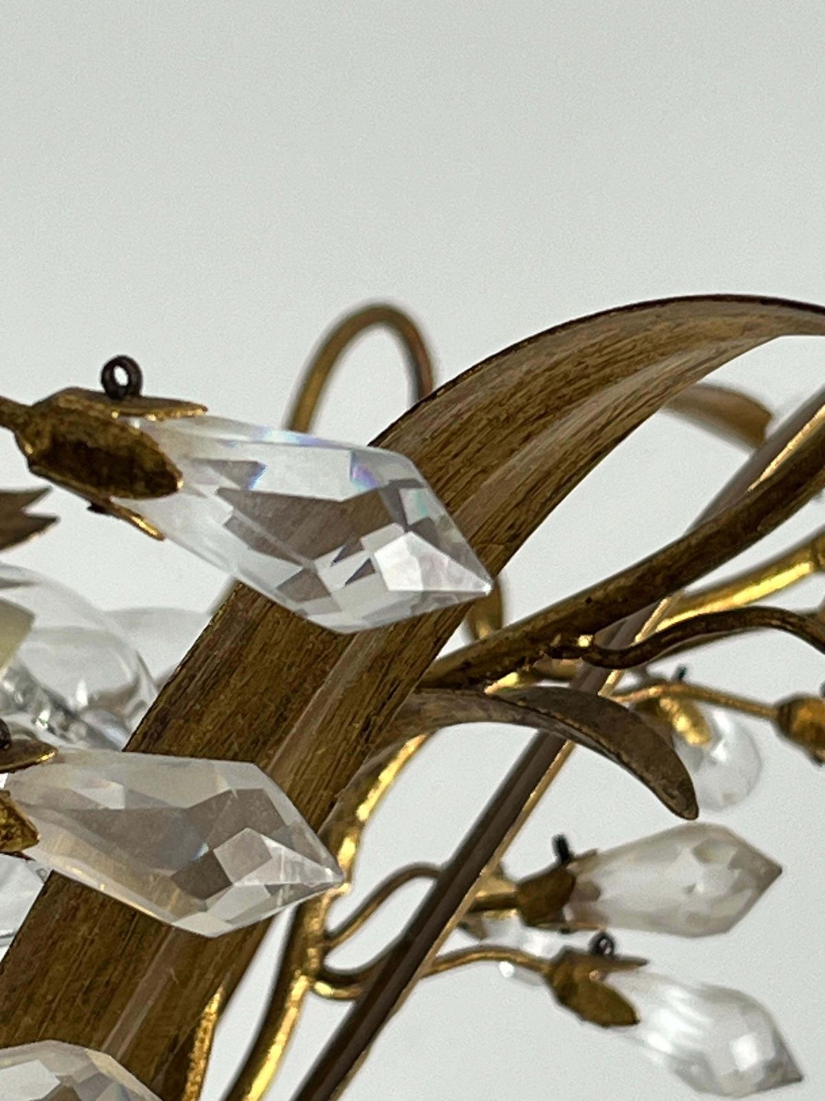 photo vinterior Set Of 2 Large 8 Light Mid Century Maison Baguès Crystal And Iron Ceiling Lights
