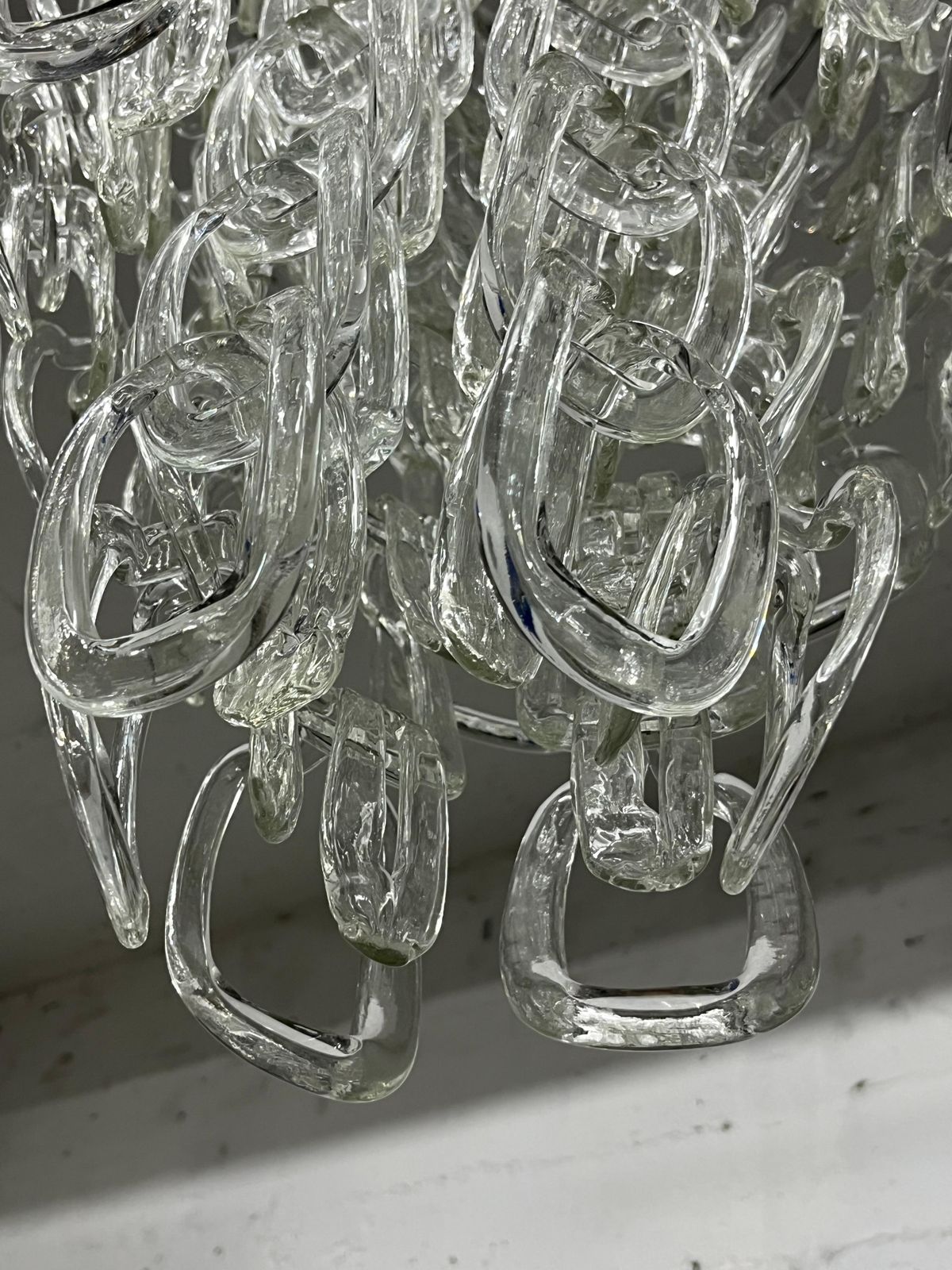 Mid Century Murano Glass Chandelier Attributed To Angelo Mangiarotti For Vistosi photo vintage