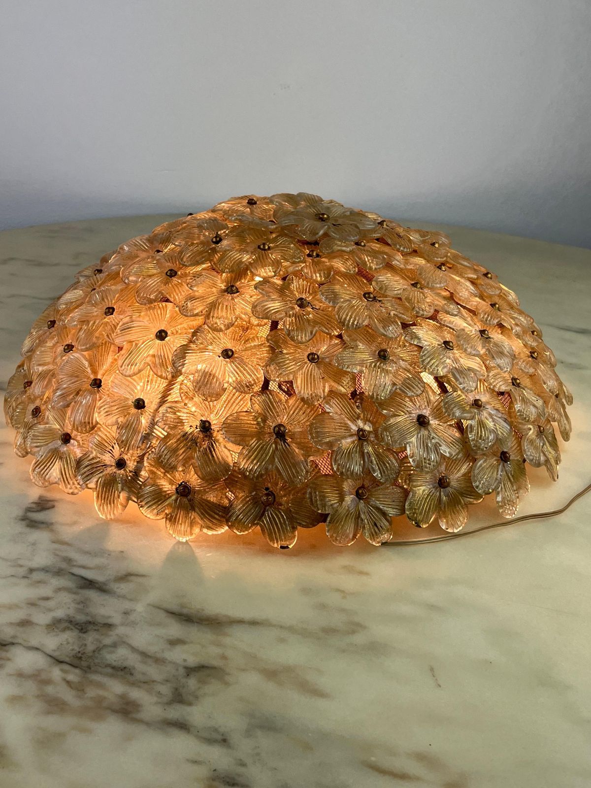 Mid Century Archimede Seguso Murano Glass Ceiling Lamp 1960s photo for sale
