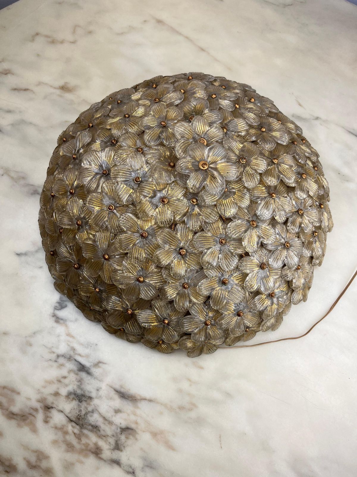 Mid Century Archimede Seguso Murano Glass Ceiling Lamp 1960s photo vinterior