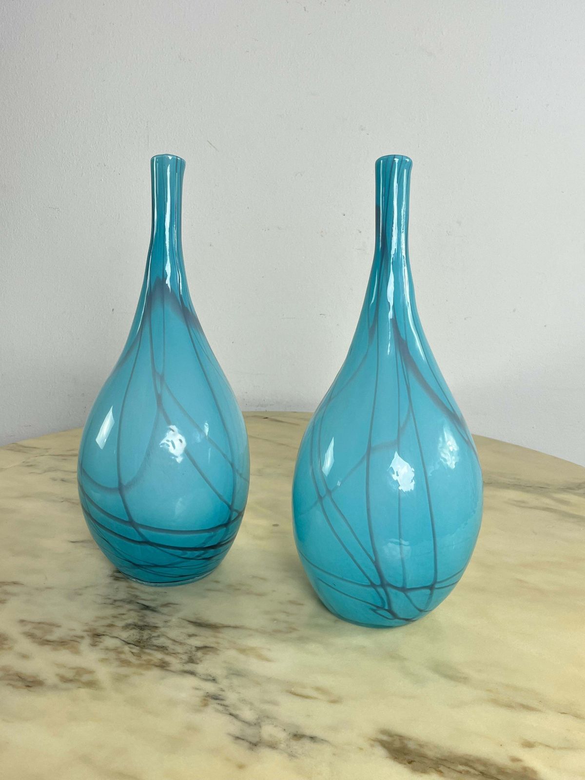 Home Decor Set Of 2 Murano Glass Vases, Attributed To Cenedese, 1970s photo