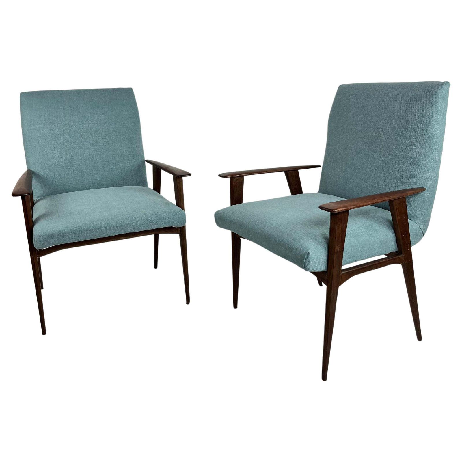 Pair Of Mid Century Danish Modern Lounge Chairs Style Of Ib Kofod Larsen