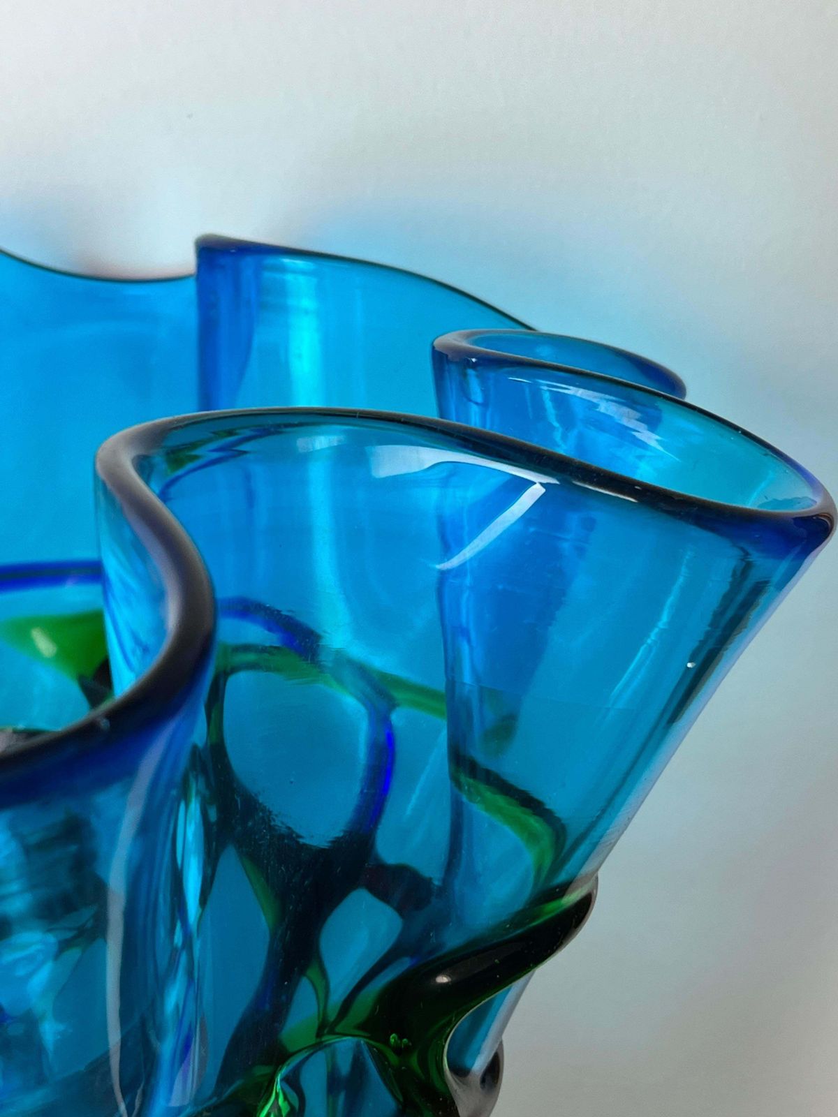Large Maestri Muranesi Mid Century Polychrome Murano Submerged Glass Vase, 1950s photo Home Decor