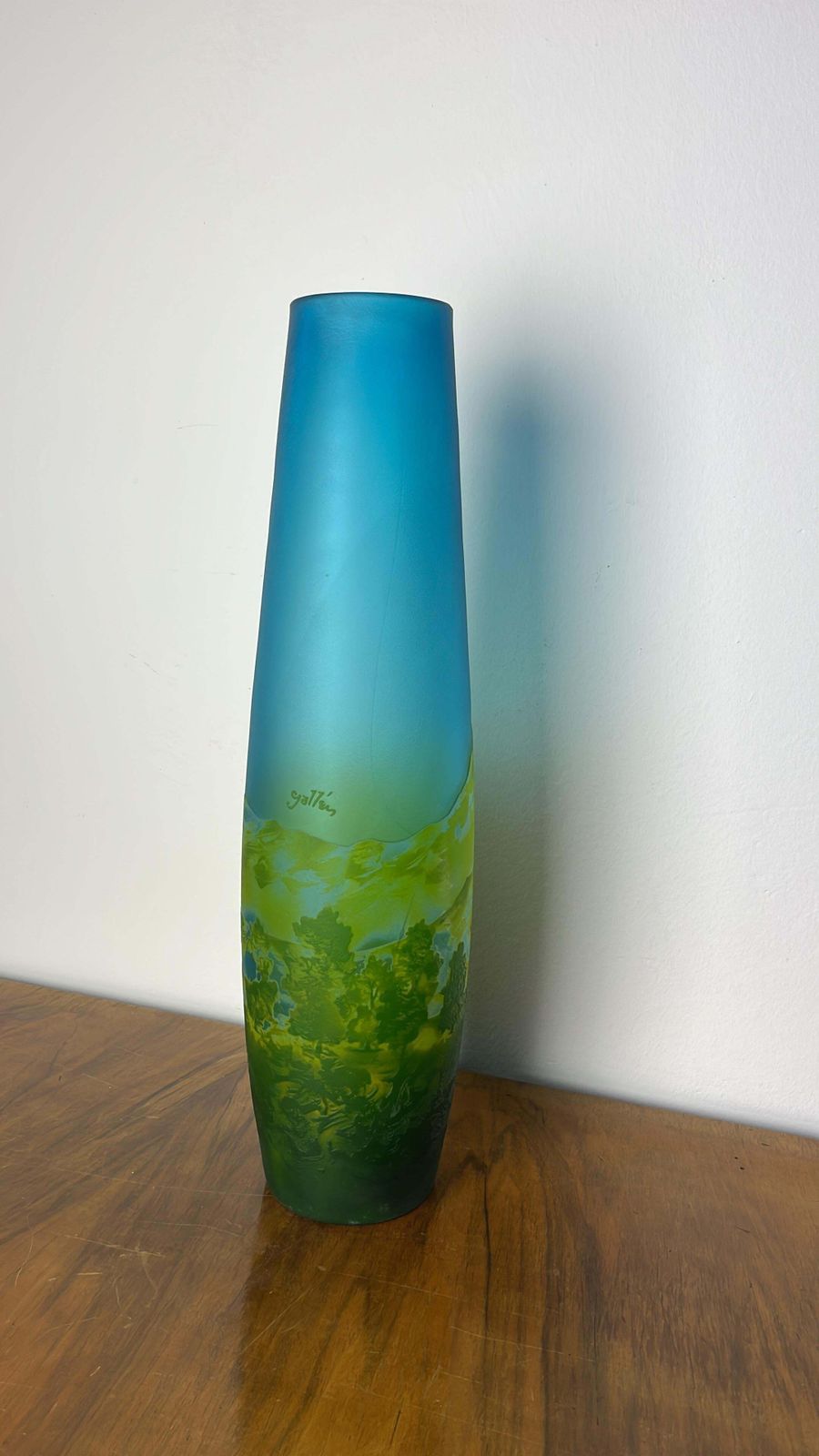 Art Nouveau Vase By émile Gallè Polychrome Glass, France 1900/1910 photo vinterior