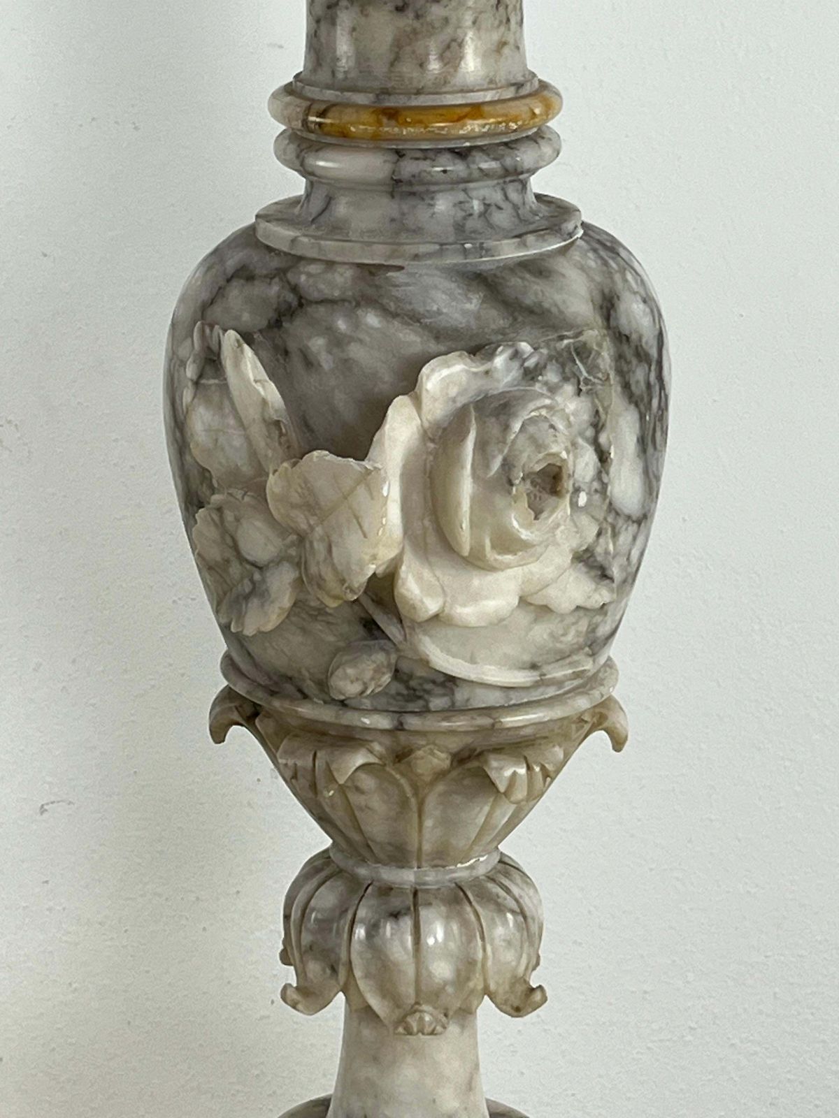 Home Decor Set Of 2 Large Italian Alabaster Vases Mid Century 1930s photo