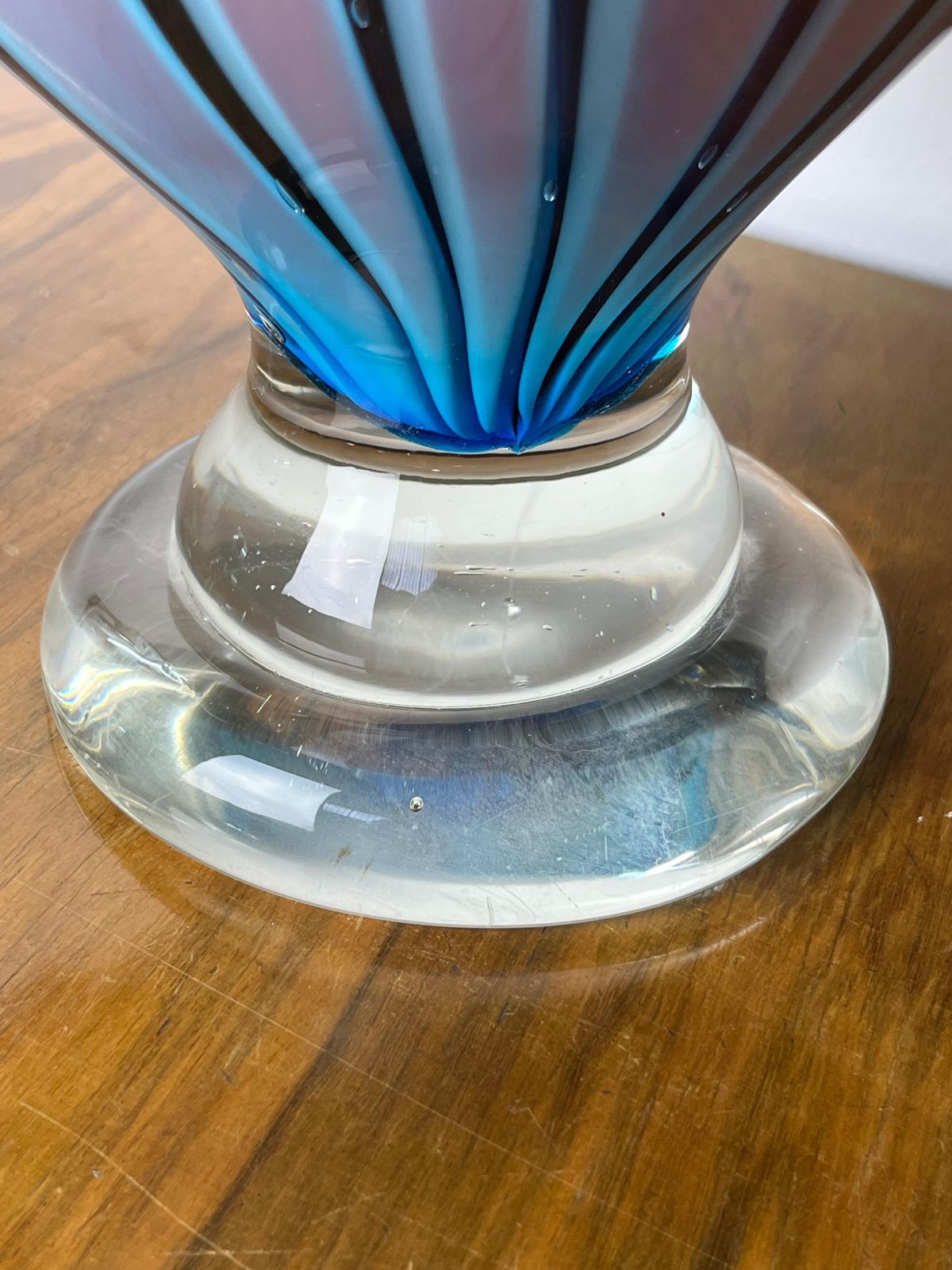 Large Maestri Muranesi Mid Century Polychrome Murano Submerged Glass Vase, 1950s photo vintage