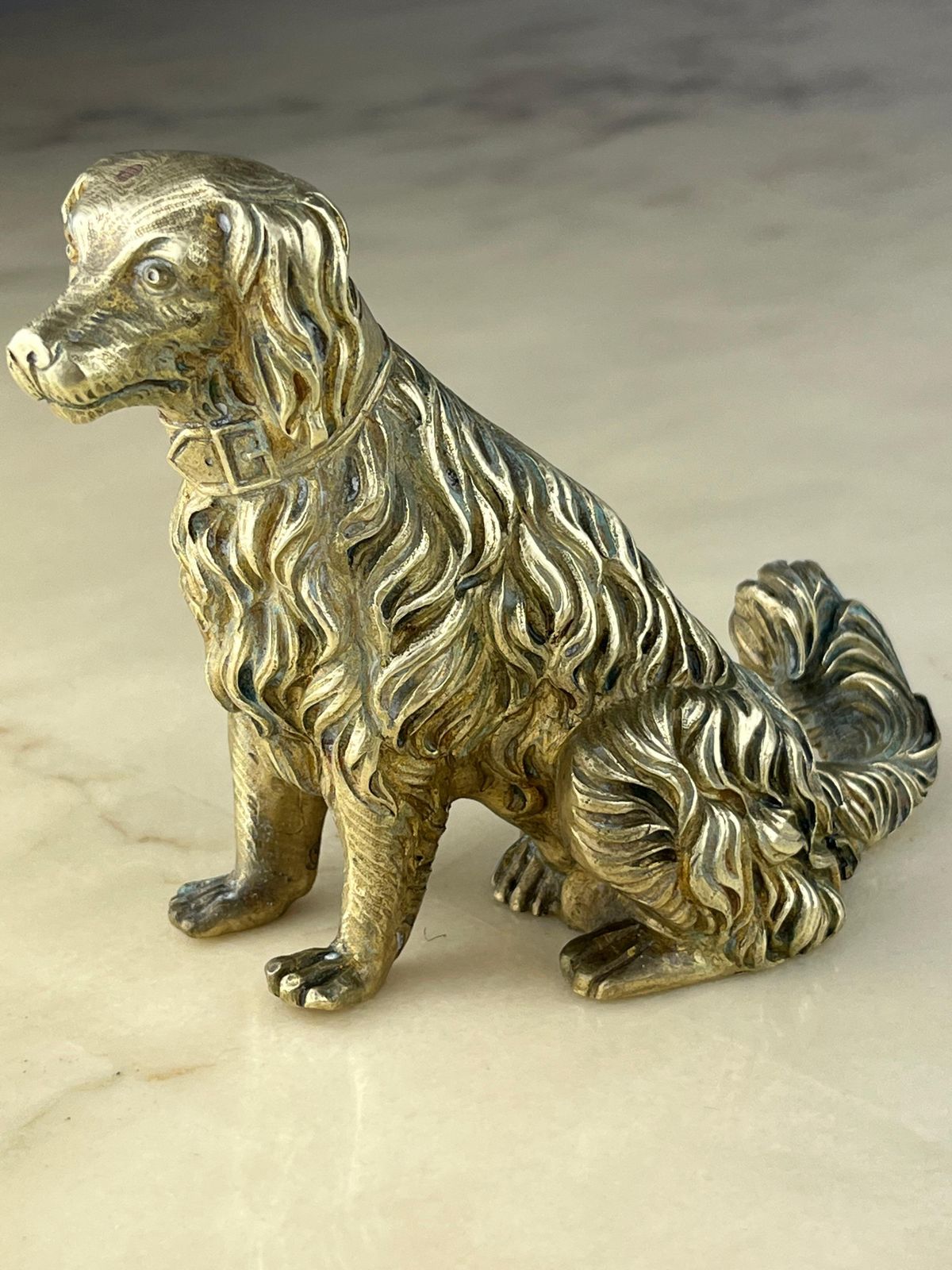 Art Mid Century Brass Dog Italian Design 1960s photo