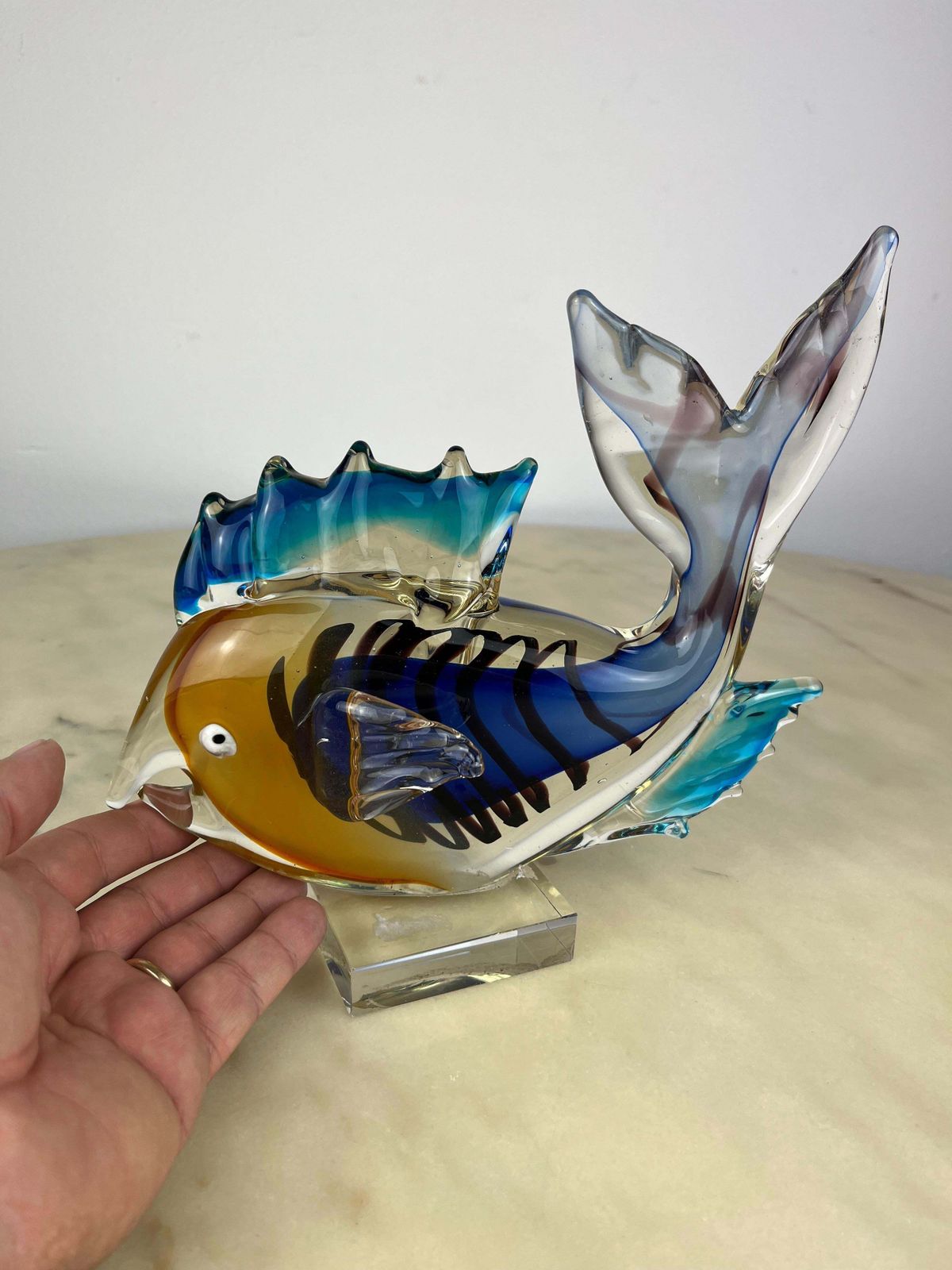 Large Vintage Murano Glass Fish, Italy, 1970s photo Art