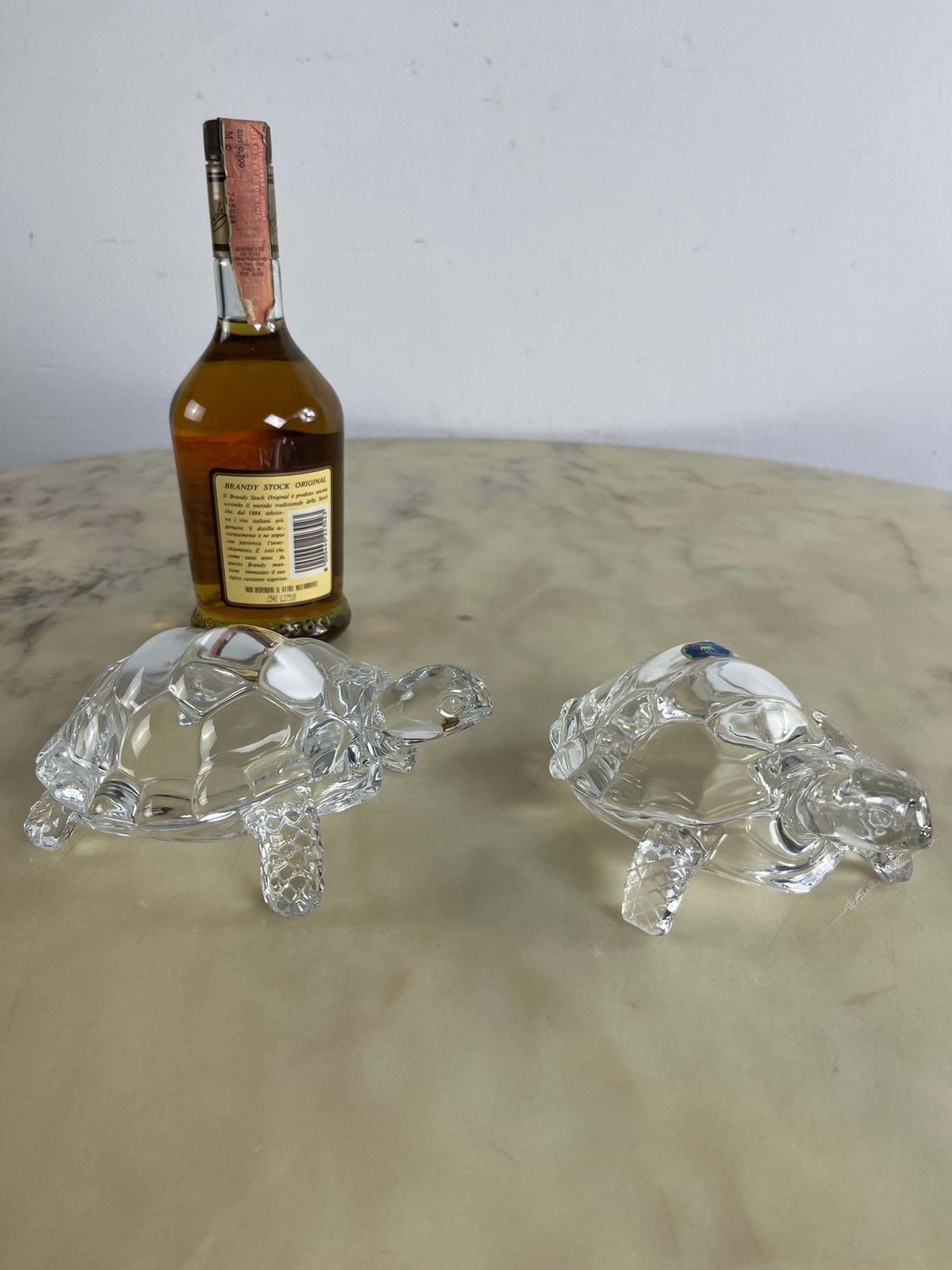 Set Of 2 Large Crystal Turtles Royal Art Handmade 1980s photo for sale