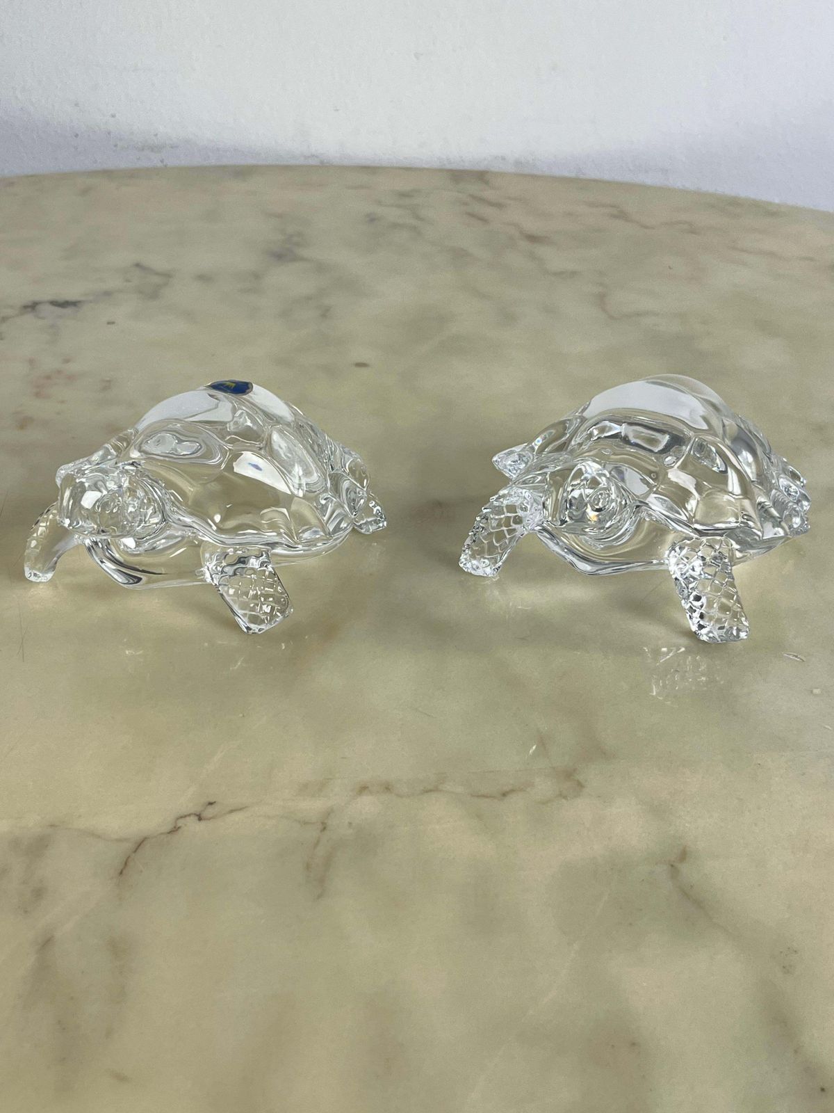 Set Of 2 Large Crystal Turtles Royal Art Handmade 1980s photo buy