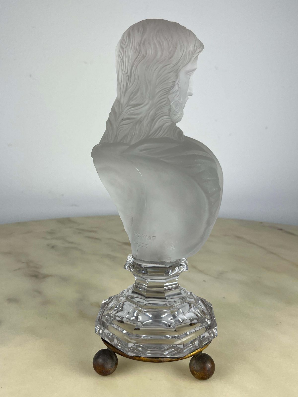 Baccarat Bust "Jesus Christ" Moulded Glass France 1980s photo for sale