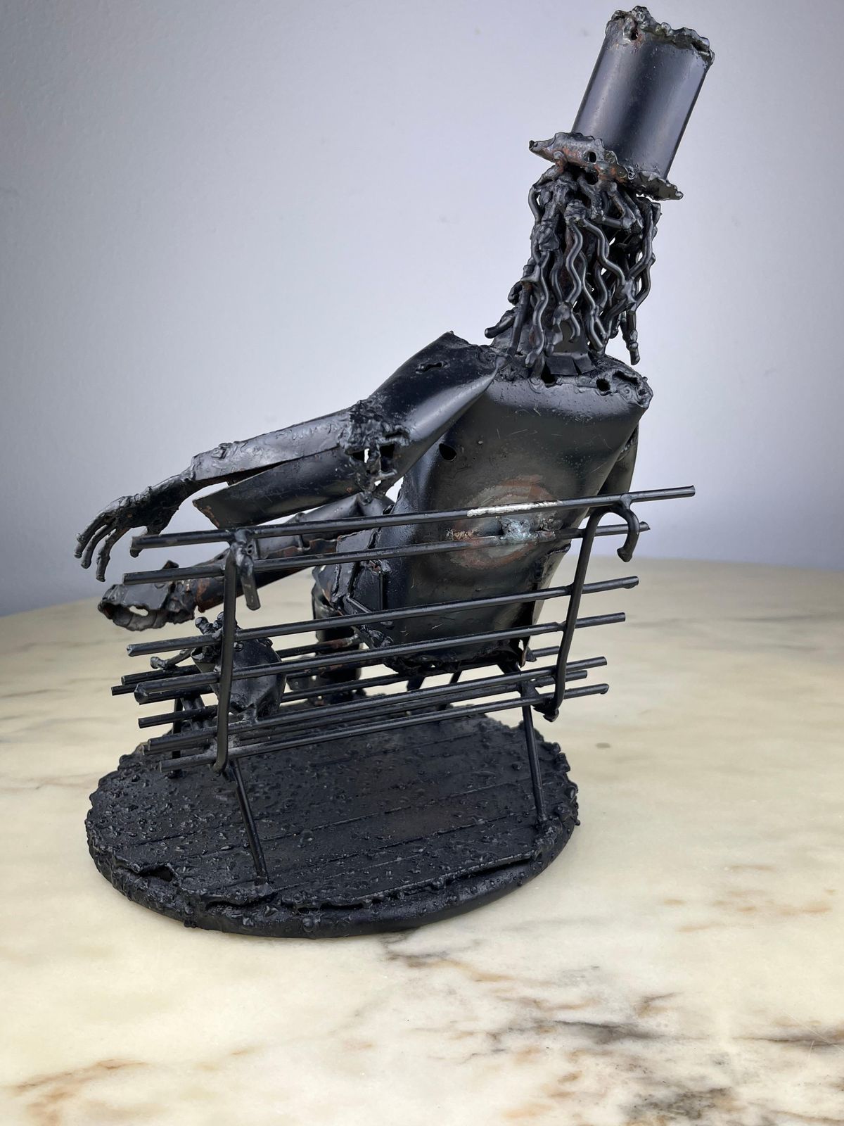 Large Iron Brutalist Sculpture By The Artist Janlorè G. K. K. 1970s photo vintage