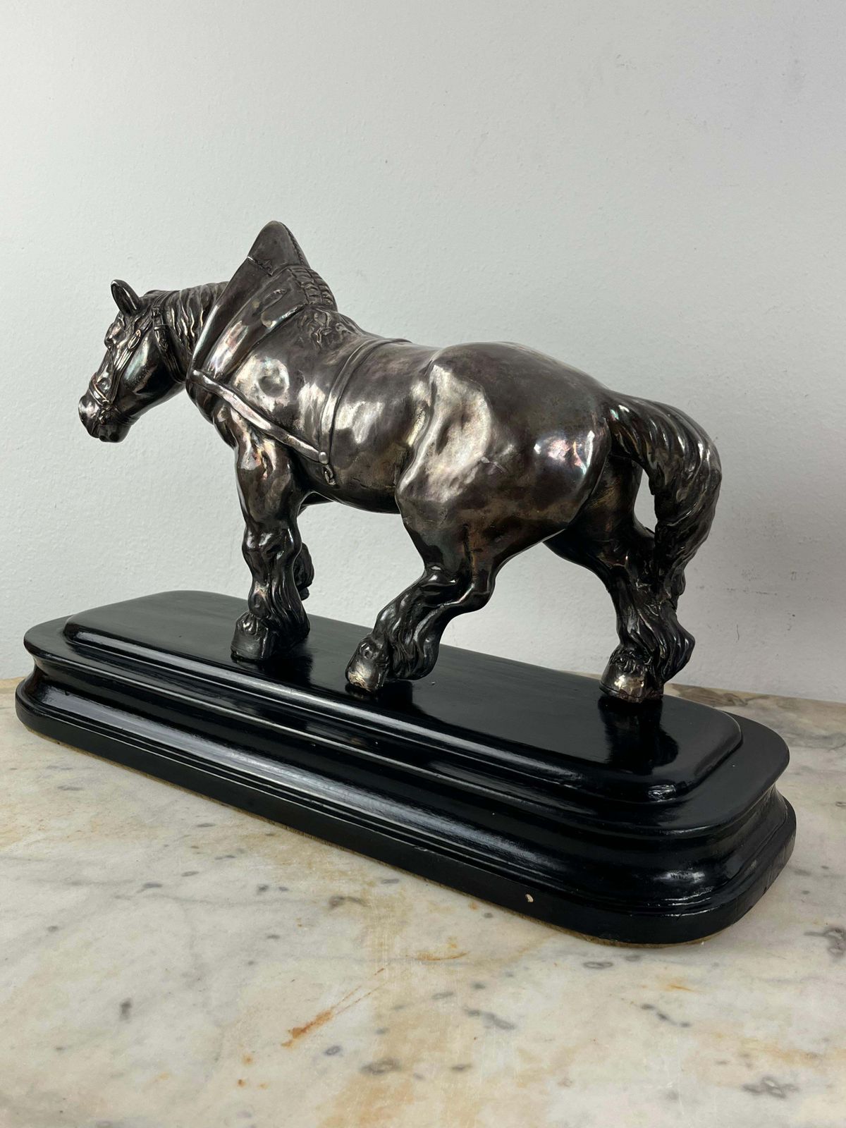 Set Of 2 Mid Century Silvered Bronze Horses, Attributed To Jean Joire, 1930s photo vinterior