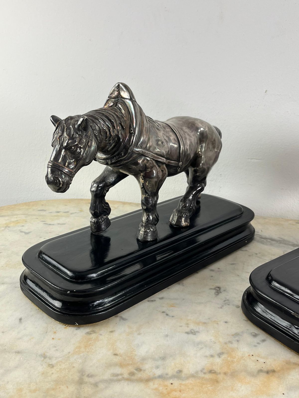 photo vinterior Set Of 2 Mid Century Silvered Bronze Horses, Attributed To Jean Joire, 1930s