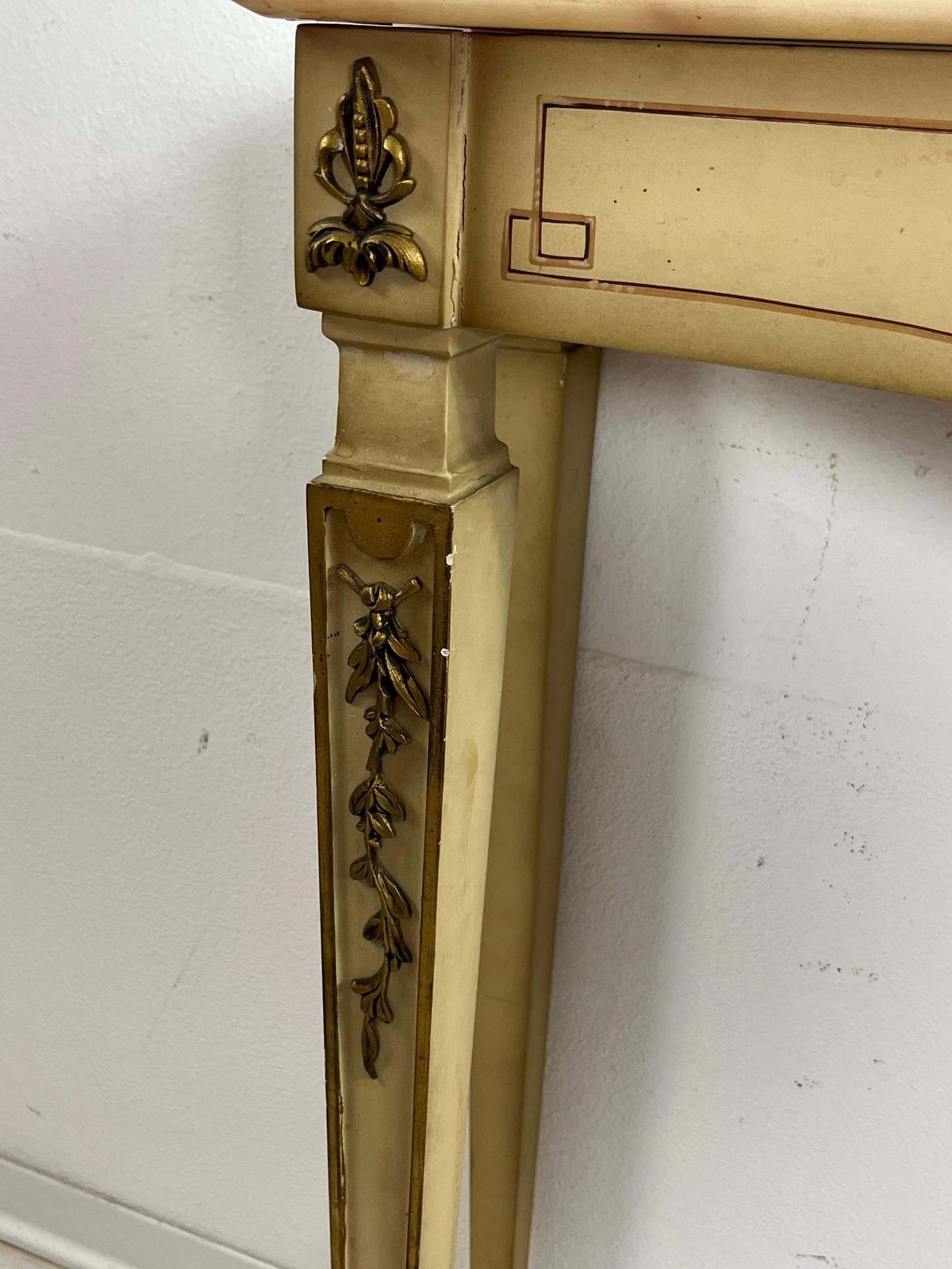 Italian Neoclassical Console In Lacquered Wood With Marble Top, 1930s photo 2003.0