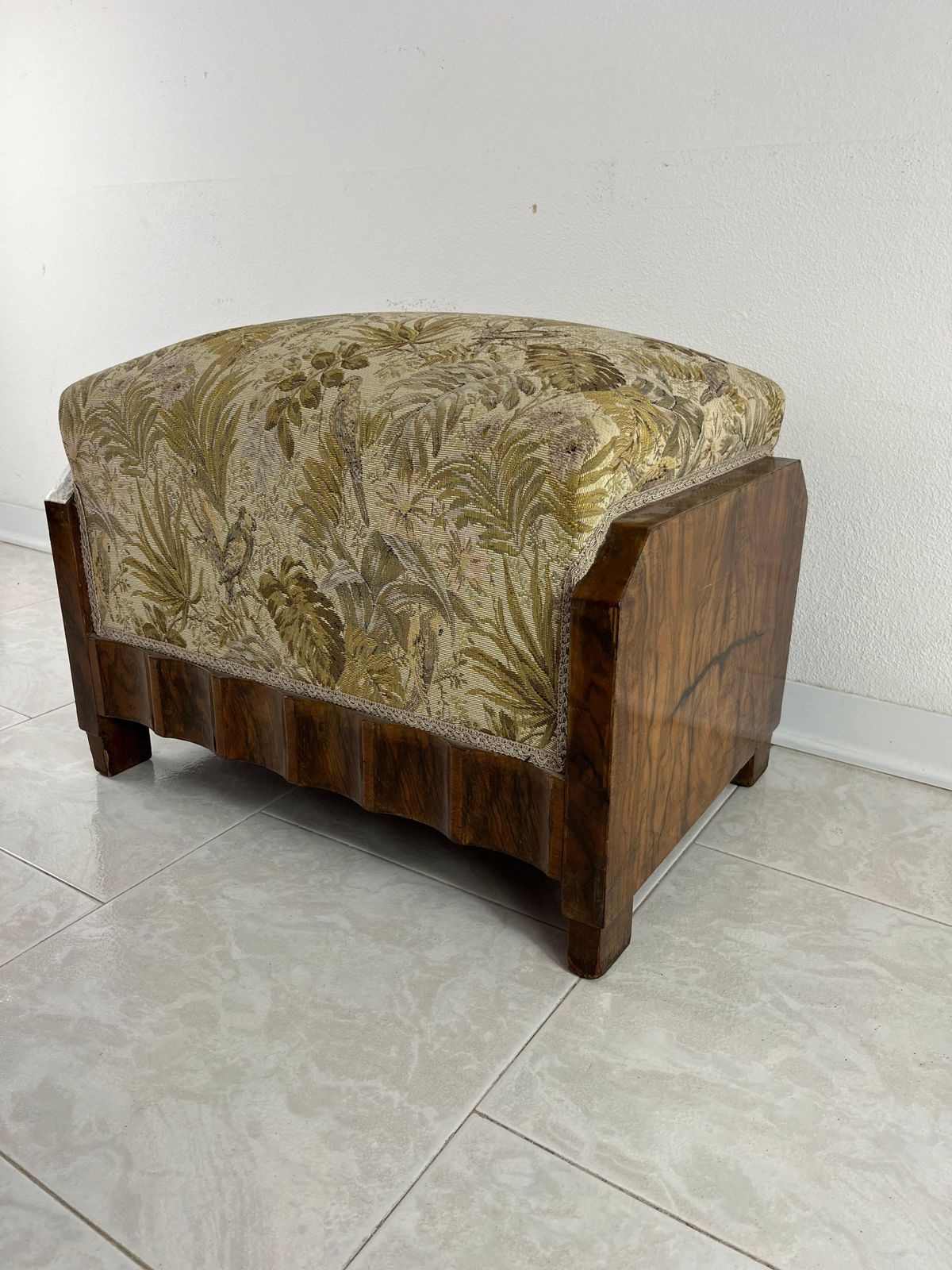 Mid Century Art Deco Pouf With Springs Attributed To Osvaldo Borsani, 1940s photo furniture