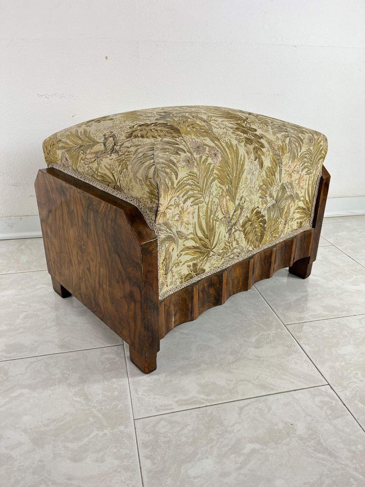 Mid Century Art Deco Pouf With Springs Attributed To Osvaldo Borsani, 1940s photo Furniture