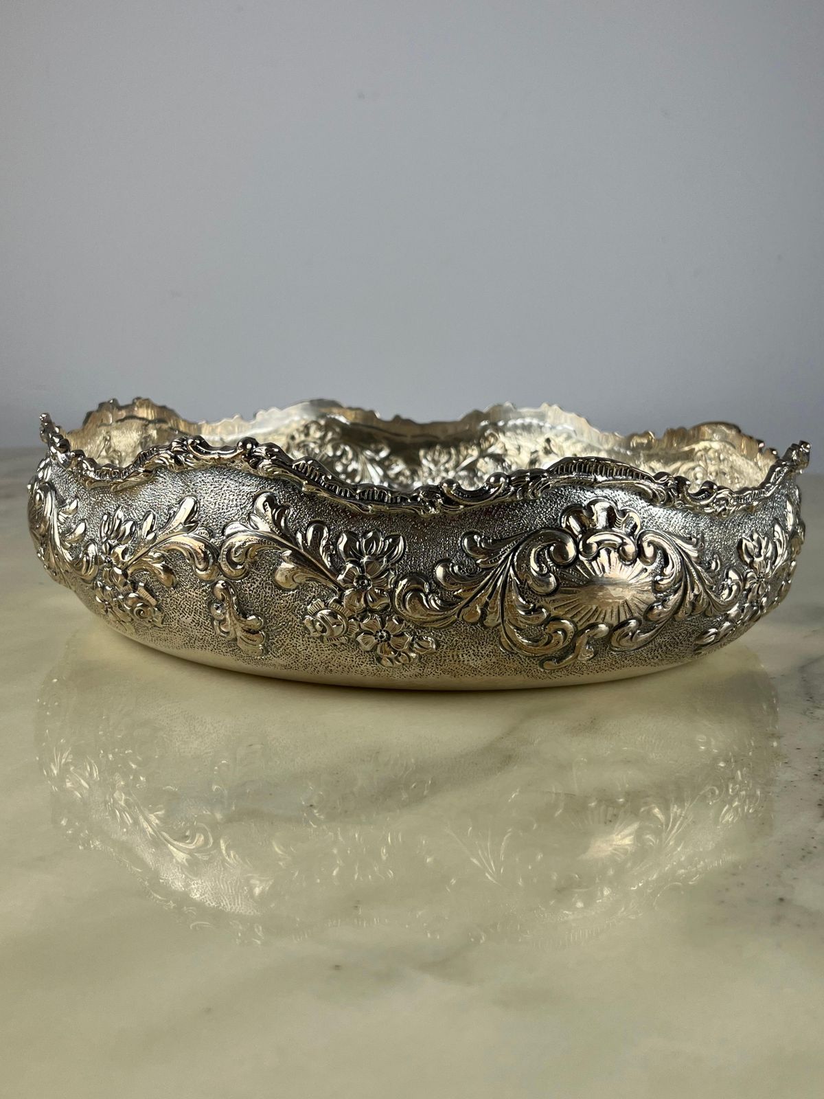 Handmade Centerpiece In 800 Silver, Italy, 1980s photo for sale