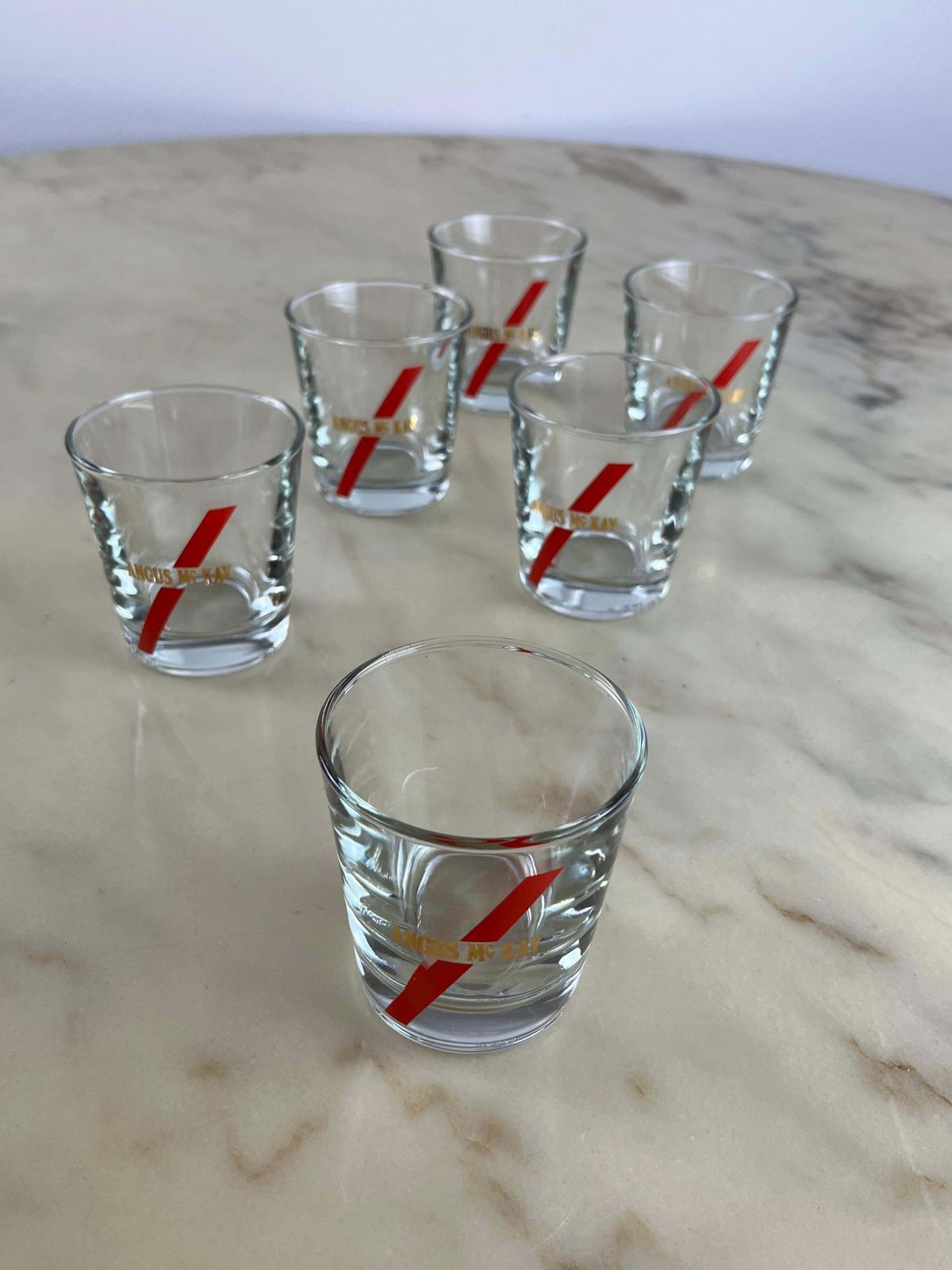 Six Vintage Whiskey Glasses, Boxed, Never Used, Augus Mc Kay, 1970 photo 162.0