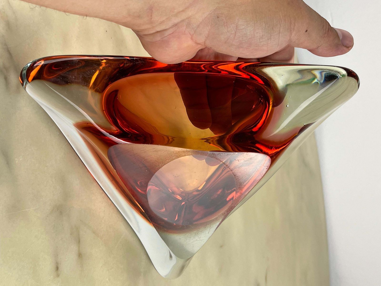 Submerged Glass Ashtray From Murano, Italy, 1970s photo 342.0