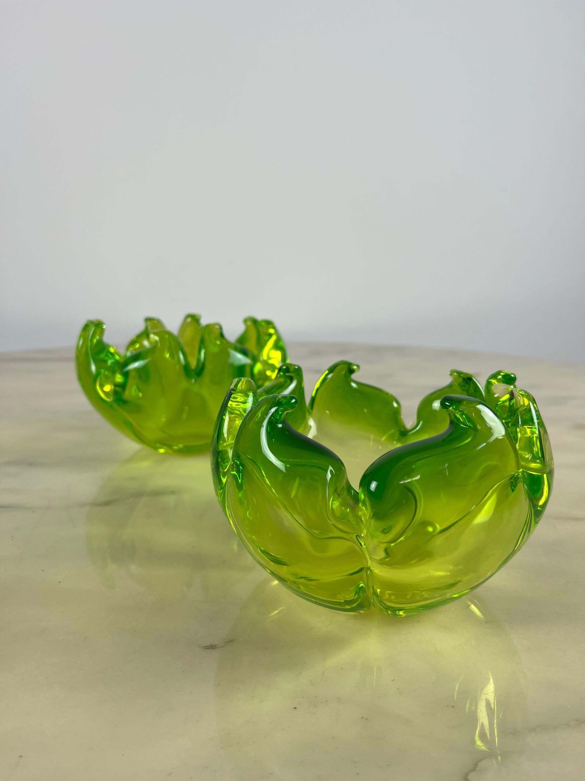Pair Of Ashtrays Valet Trays In Murano Glass, Italy, 1980 photo vinterior